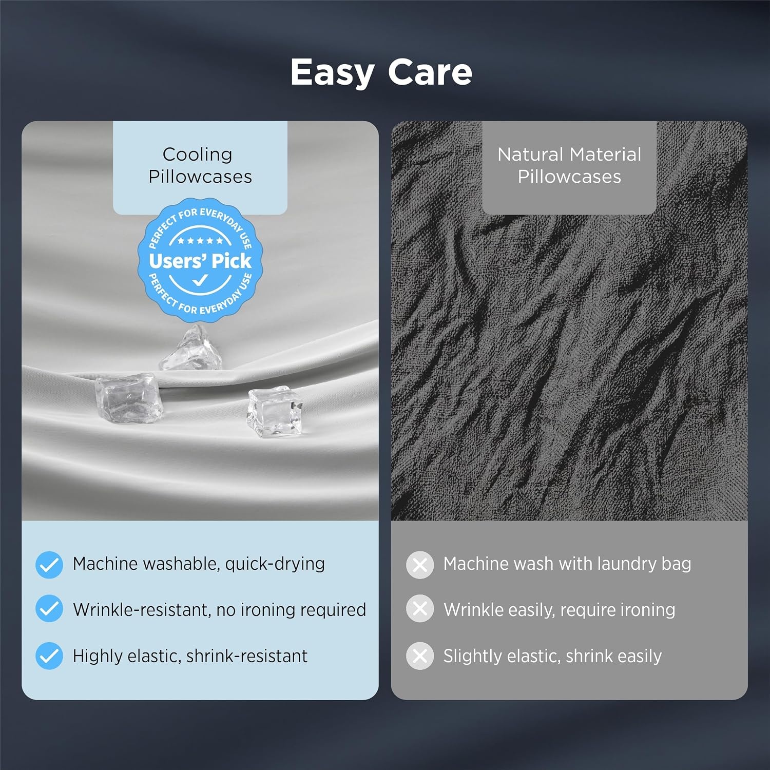 image:imageBedsure Cooling Pillow Cases Queen Size Set of 2 for Hot Sleepers Grey Zippered Closure QMax 04 20 x 30 Inches Reduces Hair Frizz amp Skin Friction Chill for Neck amp Spine Night Sweats01 Grey