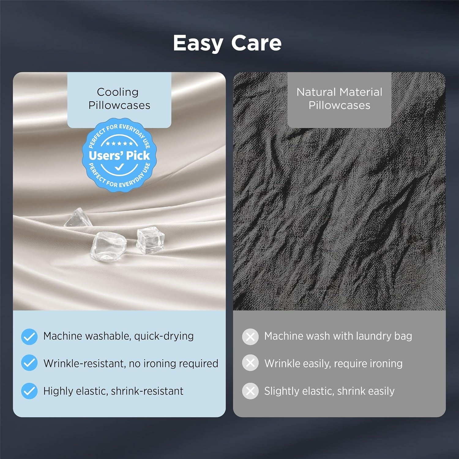 image:imageBedsure Cooling Pillow Cases Queen Size Set of 2 for Hot Sleepers Grey Zippered Closure QMax 04 20 x 30 Inches Reduces Hair Frizz amp Skin Friction Chill for Neck amp Spine Night Sweats04 Beige