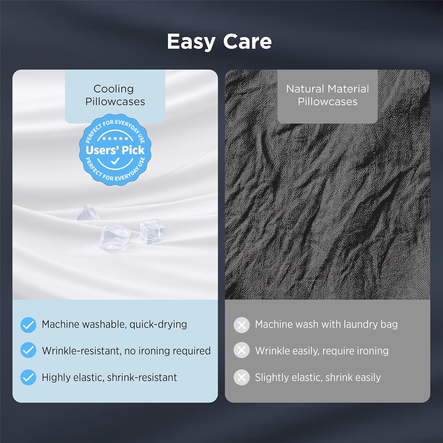 image:imageBedsure Cooling Pillow Cases Queen Size Set of 2 for Hot Sleepers Grey Zippered Closure QMax 04 20 x 30 Inches Reduces Hair Frizz amp Skin Friction Chill for Neck amp Spine Night Sweats03 White