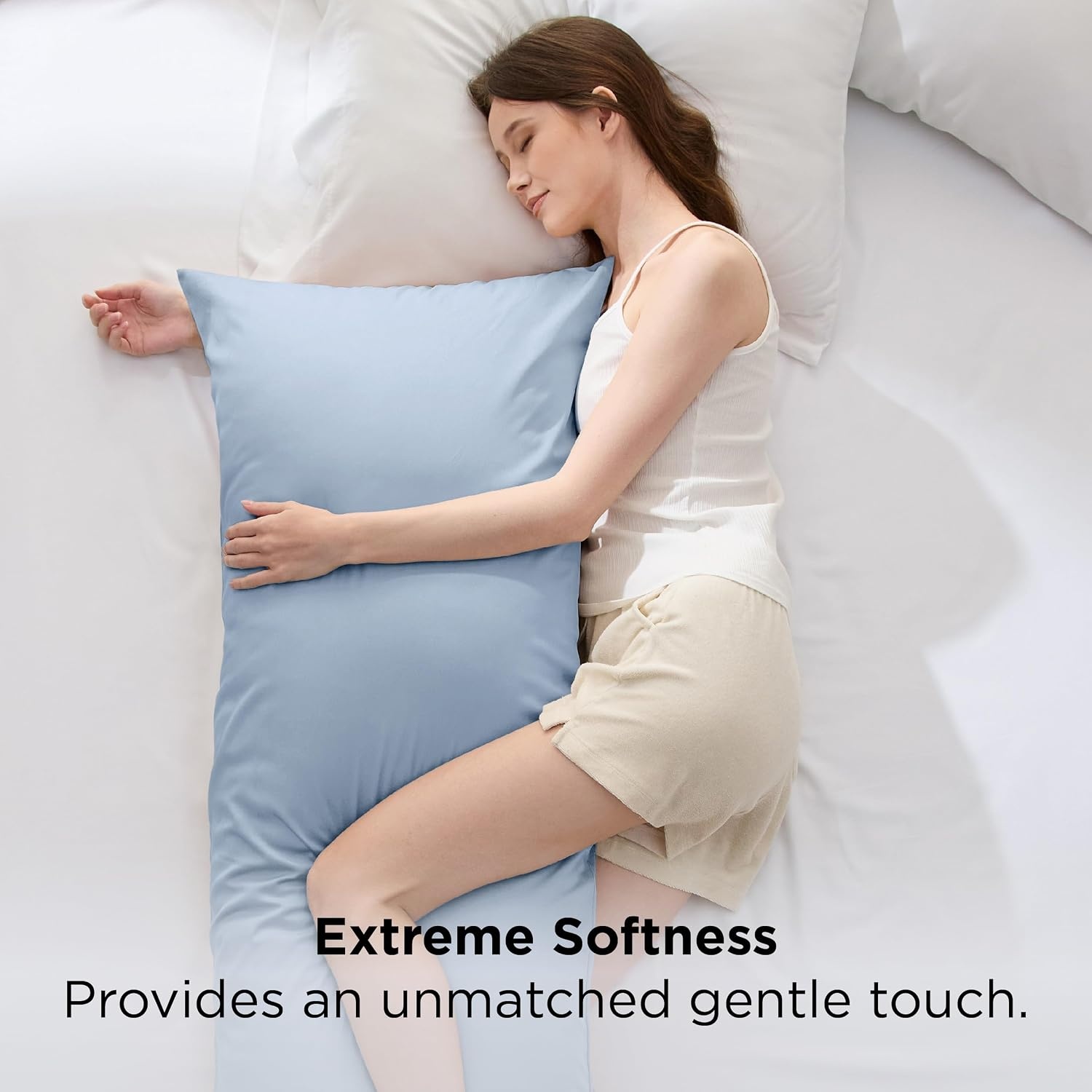image:imageBedsure King Size Pillow Cases Set of 2 100 Rayon Derived from Bamboo Cooling Pillowcases Similar to Silk Pillow Case Covers with Envelope Closure PureWoven Bedding Dark Grey 20x36 Inches09 Light Blue