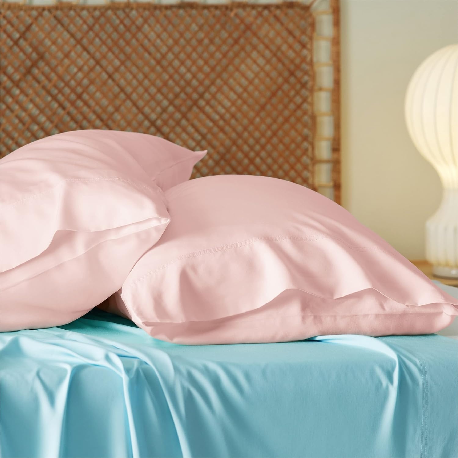 image:imageBedsure King Size Pillow Cases Set of 2 100 Rayon Derived from Bamboo Cooling Pillowcases Similar to Silk Pillow Case Covers with Envelope Closure PureWoven Bedding Dark Grey 20x36 Inches10 Pink