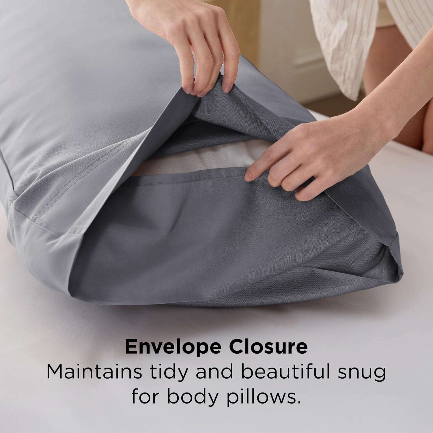 image:imageBedsure King Size Pillow Cases Set of 2 100 Rayon Derived from Bamboo Cooling Pillowcases Similar to Silk Pillow Case Covers with Envelope Closure PureWoven Bedding Dark Grey 20x36 Inches12 Silver Grey
