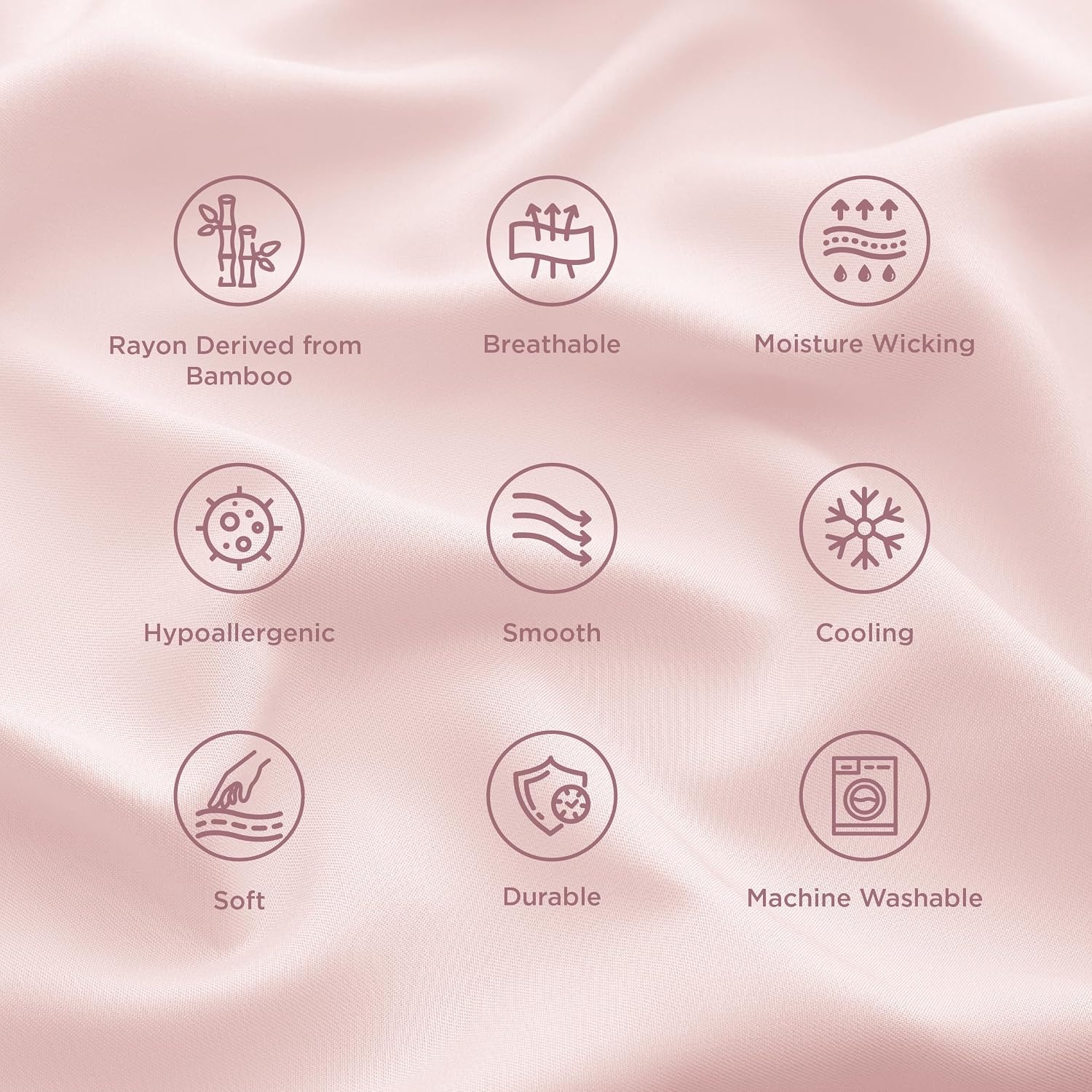 image:imageBedsure King Size Pillow Cases Set of 2 100 Rayon Derived from Bamboo Cooling Pillowcases Similar to Silk Pillow Case Covers with Envelope Closure PureWoven Bedding Dark Grey 20x36 Inches10 Pink