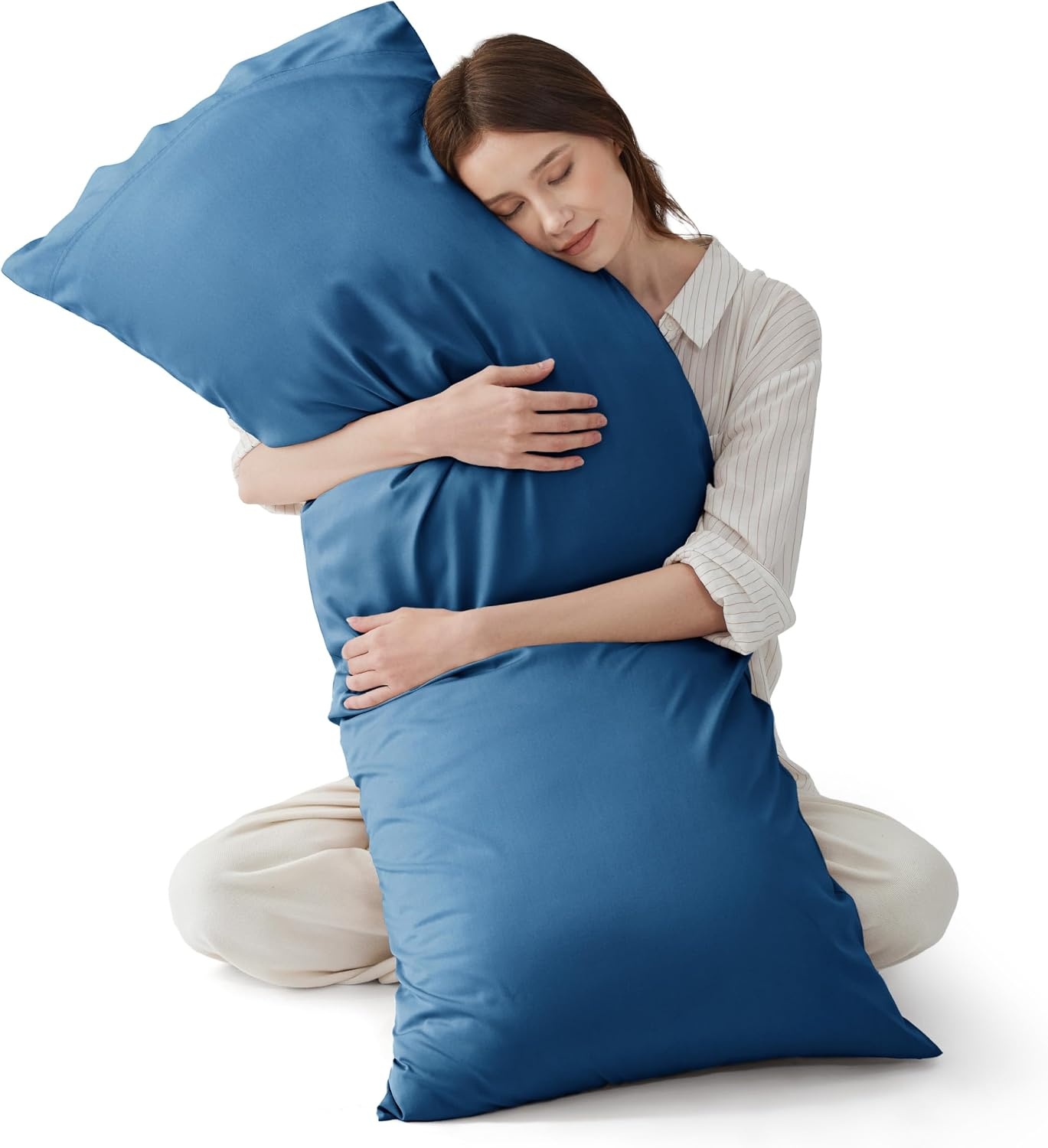 image:imageBedsure King Size Pillow Cases Set of 2 100 Rayon Derived from Bamboo Cooling Pillowcases Similar to Silk Pillow Case Covers with Envelope Closure PureWoven Bedding Dark Grey 20x36 Inches13 Teal