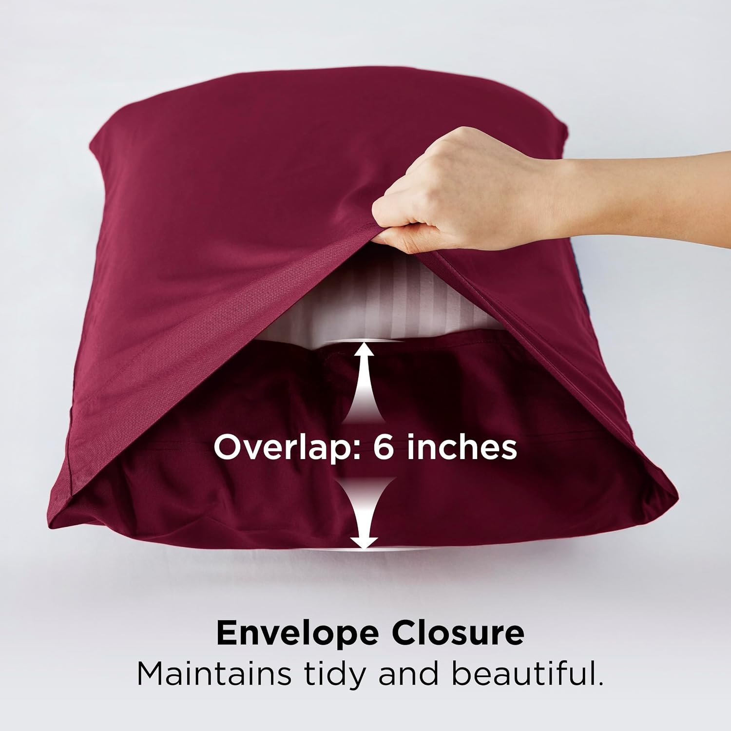 image:imageBedsure King Size Pillow Cases Set of 2 100 Rayon Derived from Bamboo Cooling Pillowcases Similar to Silk Pillow Case Covers with Envelope Closure PureWoven Bedding Dark Grey 20x36 Inches22burgundy