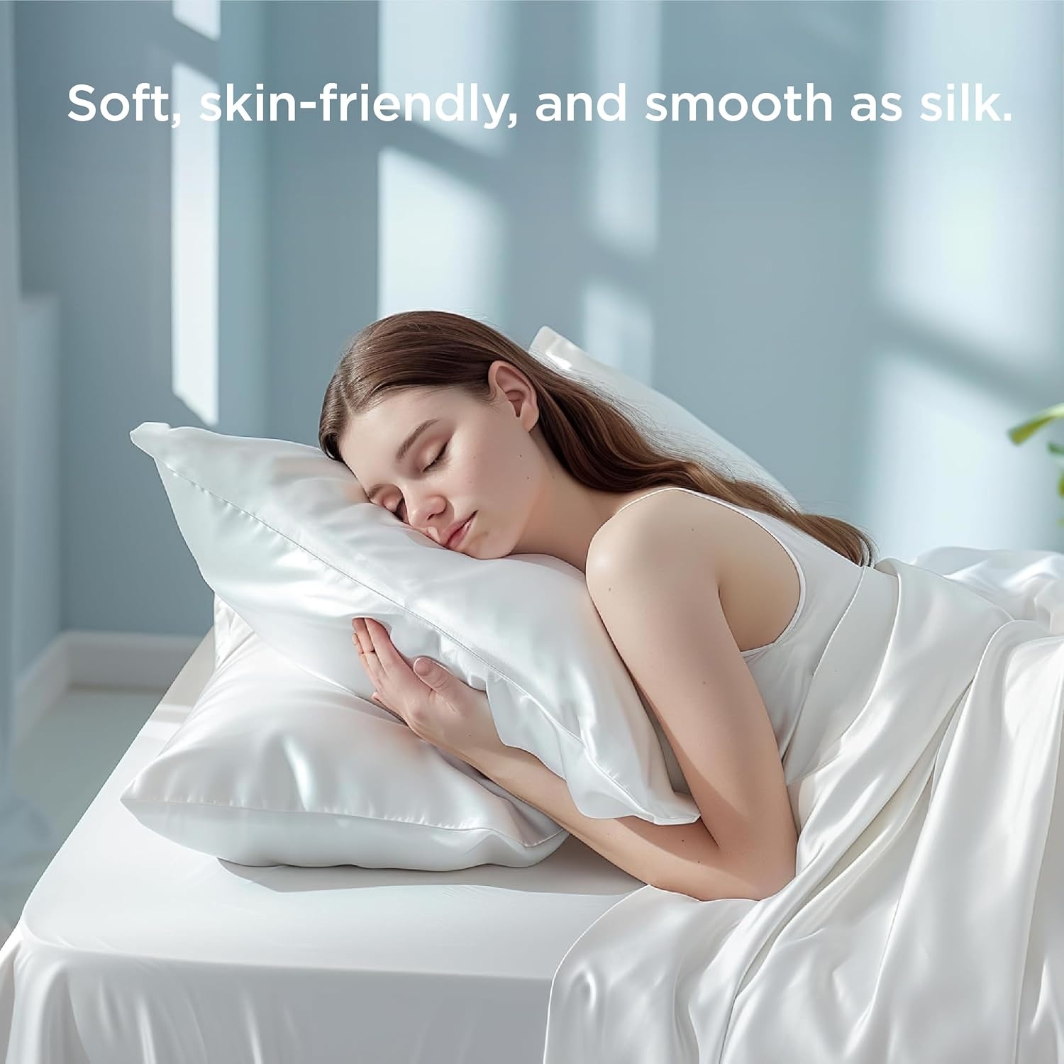 image:imageBedsure King Size Pillow Cases Set of 2 100 Rayon Derived from Bamboo Cooling Pillowcases Similar to Silk Pillow Case Covers with Envelope Closure PureWoven Bedding Dark Grey 20x36 Inches02 White