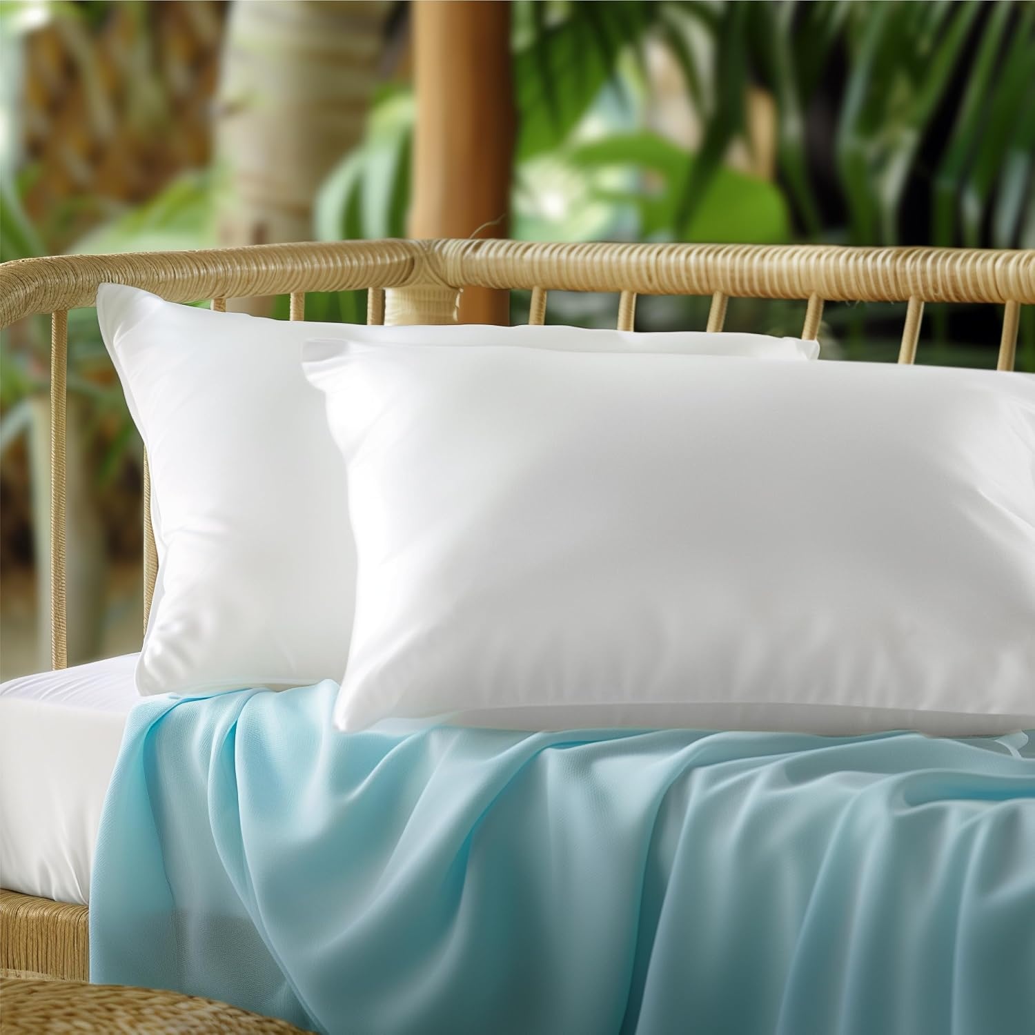 image:imageBedsure King Size Pillow Cases Set of 2 100 Rayon Derived from Bamboo Cooling Pillowcases Similar to Silk Pillow Case Covers with Envelope Closure PureWoven Bedding Dark Grey 20x36 Inches02 White