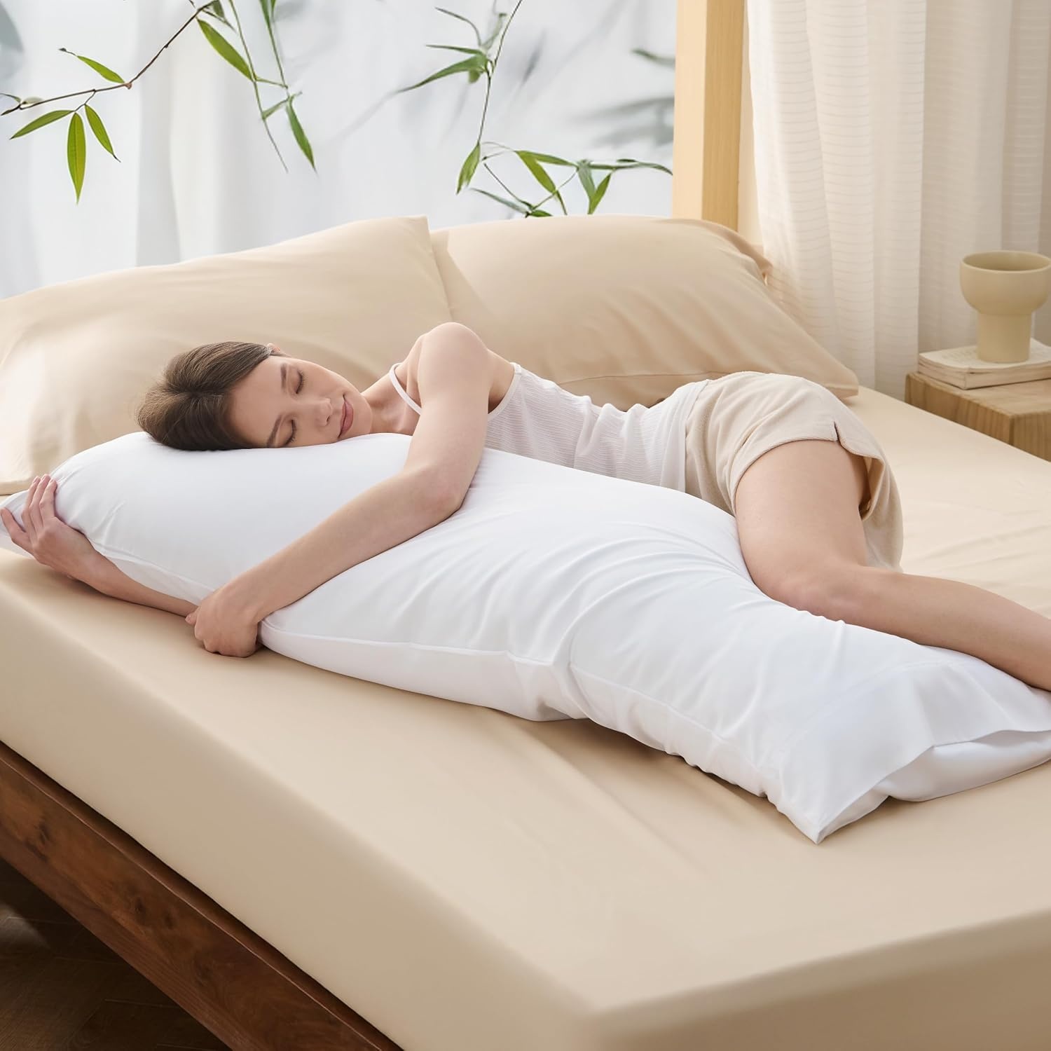 image:imageBedsure King Size Pillow Cases Set of 2 100 Rayon Derived from Bamboo Cooling Pillowcases Similar to Silk Pillow Case Covers with Envelope Closure PureWoven Bedding Dark Grey 20x36 Inches02 White