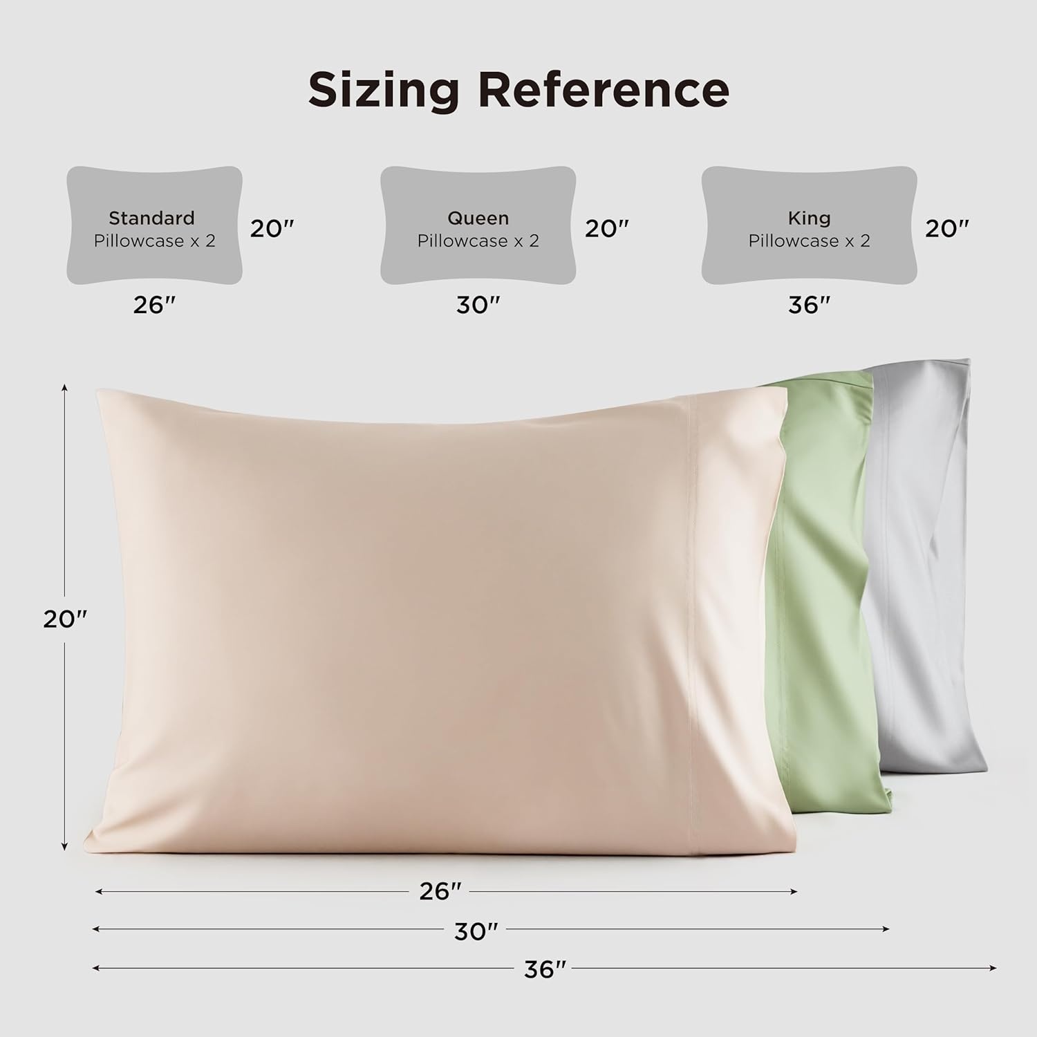 image:imageBedsure King Size Pillow Cases Set of 2 100 Rayon Derived from Bamboo Cooling Pillowcases Similar to Silk Pillow Case Covers with Envelope Closure PureWoven Bedding Dark Grey 20x36 Inches01 Dark Grey
