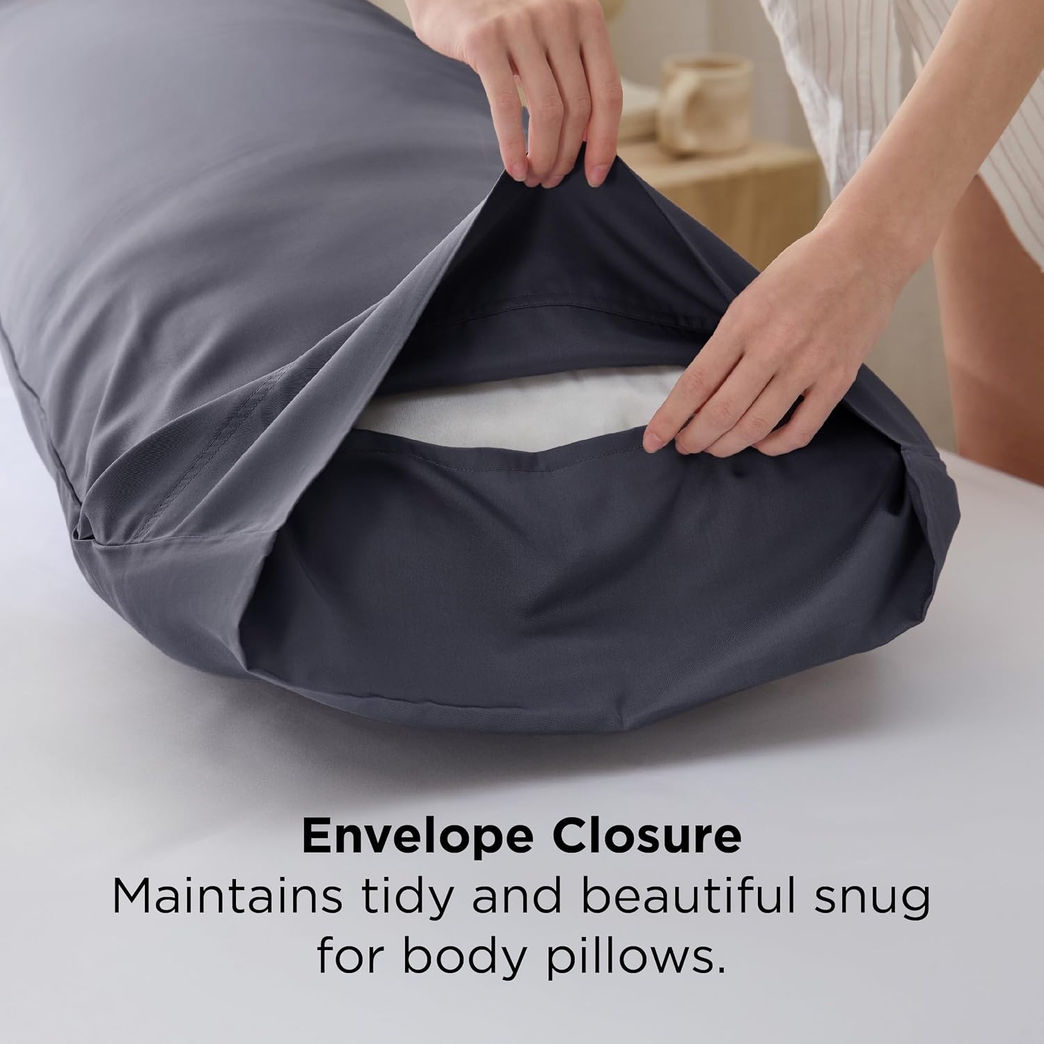 image:imageBedsure King Size Pillow Cases Set of 2 100 Rayon Derived from Bamboo Cooling Pillowcases Similar to Silk Pillow Case Covers with Envelope Closure PureWoven Bedding Dark Grey 20x36 Inches01 Dark Grey