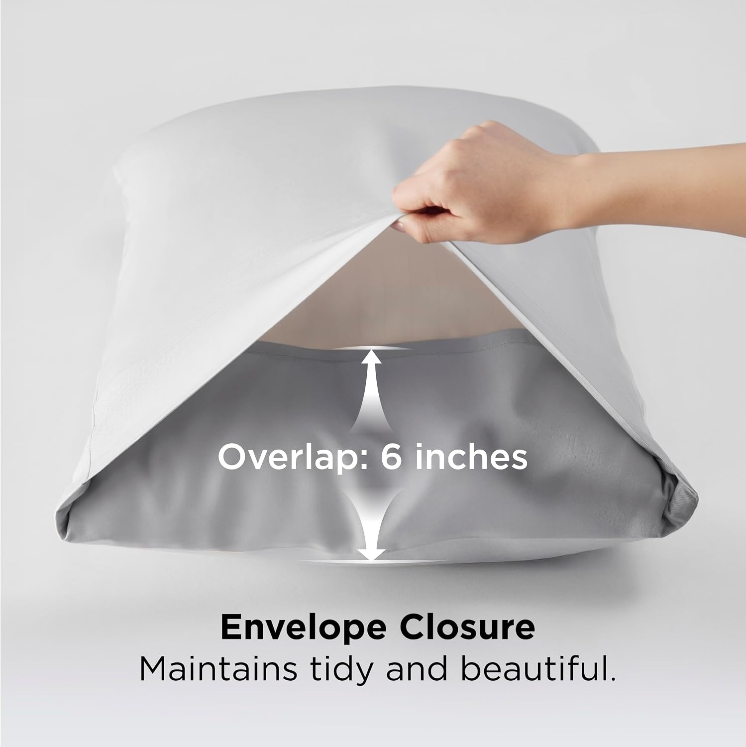 image:imageBedsure King Size Pillow Cases Set of 2 100 Rayon Derived from Bamboo Cooling Pillowcases Similar to Silk Pillow Case Covers with Envelope Closure PureWoven Bedding Dark Grey 20x36 Inches21 Light Grey