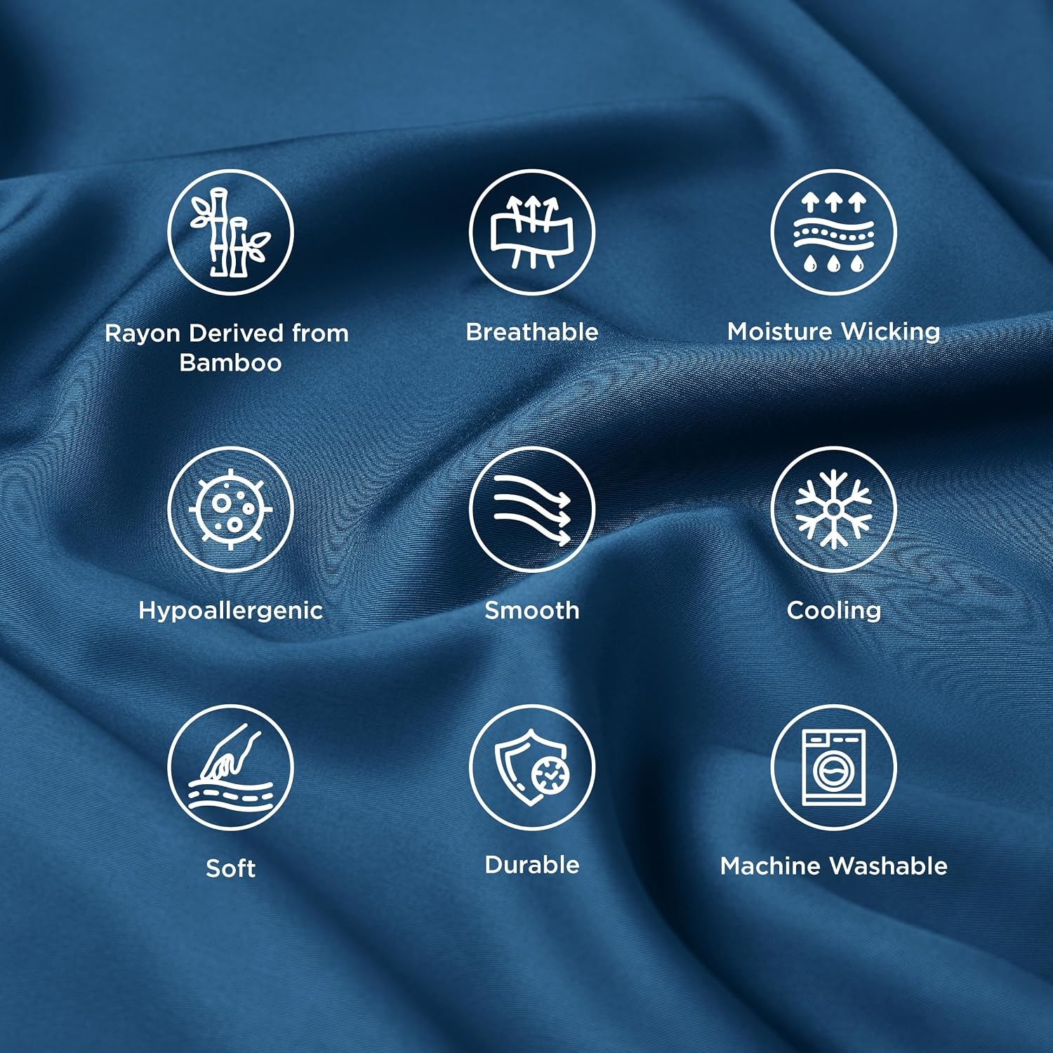 image:imageBedsure King Size Pillow Cases Set of 2 100 Rayon Derived from Bamboo Cooling Pillowcases Similar to Silk Pillow Case Covers with Envelope Closure PureWoven Bedding Dark Grey 20x36 Inches13 Teal