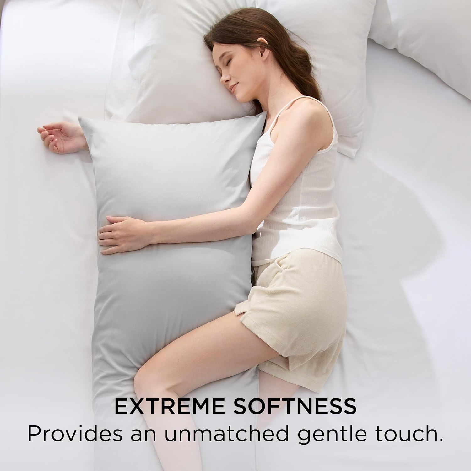 image:imageBedsure King Size Pillow Cases Set of 2 100 Rayon Derived from Bamboo Cooling Pillowcases Similar to Silk Pillow Case Covers with Envelope Closure PureWoven Bedding Dark Grey 20x36 Inches21 Light Grey