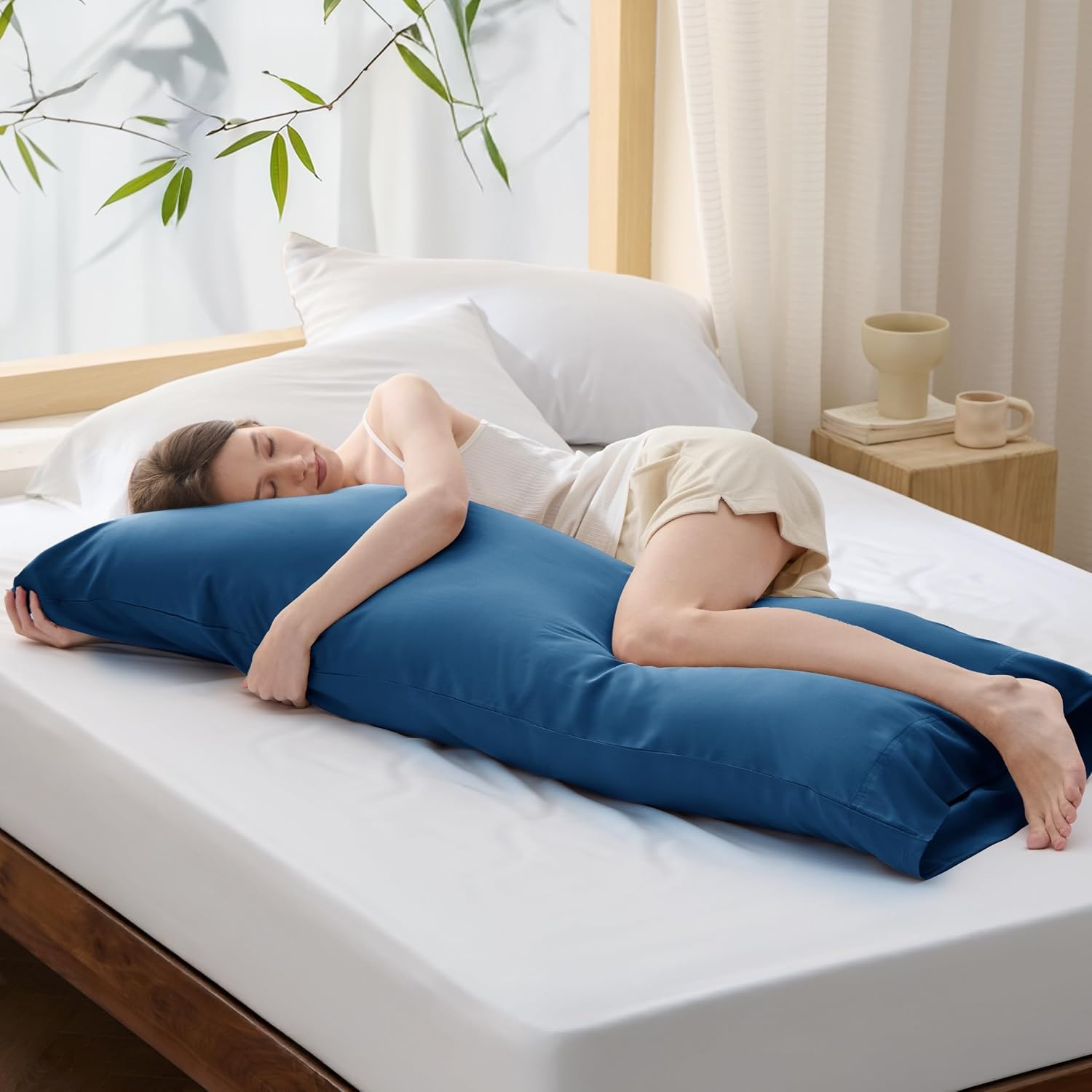 image:imageBedsure King Size Pillow Cases Set of 2 100 Rayon Derived from Bamboo Cooling Pillowcases Similar to Silk Pillow Case Covers with Envelope Closure PureWoven Bedding Dark Grey 20x36 Inches13 Teal