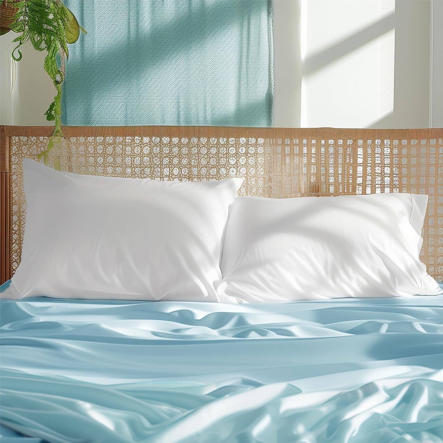 image:imageBedsure King Size Pillow Cases Set of 2 100 Rayon Derived from Bamboo Cooling Pillowcases Similar to Silk Pillow Case Covers with Envelope Closure PureWoven Bedding Dark Grey 20x36 Inches02 White