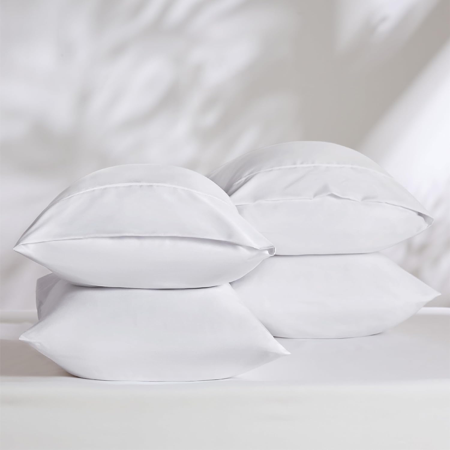 image:imageBedsure Queen Pillow Cases Set of 2 White Brushed Microfiber Pillowcase 2 Pack Super Soft Pillowcase Pillow Shams Covers with Envelope Closure for Kids Wrinkle Fade Resistant 20x30 Inches02 White