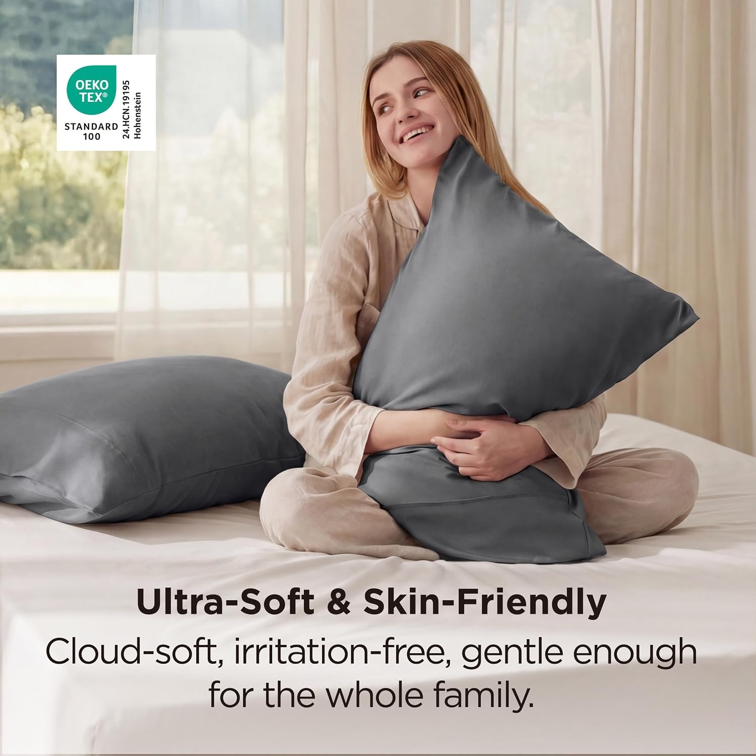 image:imageBedsure Queen Pillow Cases Set of 2 White Brushed Microfiber Pillowcase 2 Pack Super Soft Pillowcase Pillow Shams Covers with Envelope Closure for Kids Wrinkle Fade Resistant 20x30 Inches01 Dark Grey
