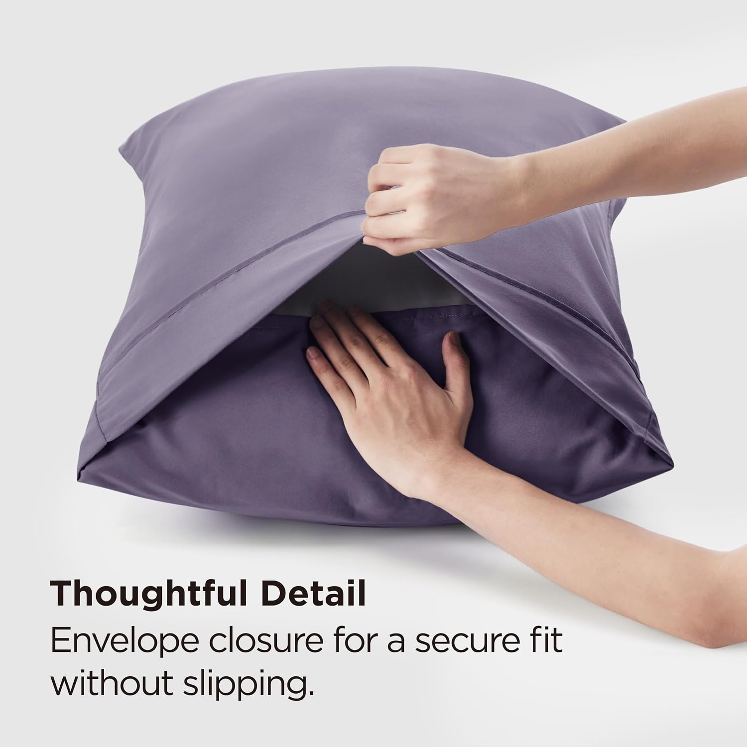 image:imageBedsure Queen Pillow Cases Set of 2 White Brushed Microfiber Pillowcase 2 Pack Super Soft Pillowcase Pillow Shams Covers with Envelope Closure for Kids Wrinkle Fade Resistant 20x30 Inches08 Grayish Purple