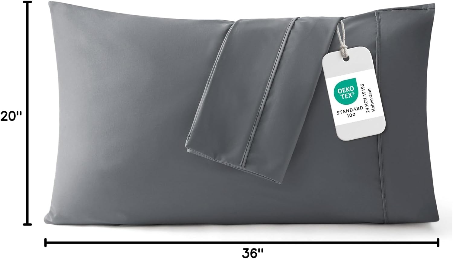 image:imageBedsure Queen Pillow Cases Set of 2 White Brushed Microfiber Pillowcase 2 Pack Super Soft Pillowcase Pillow Shams Covers with Envelope Closure for Kids Wrinkle Fade Resistant 20x30 Inches01 Dark Grey