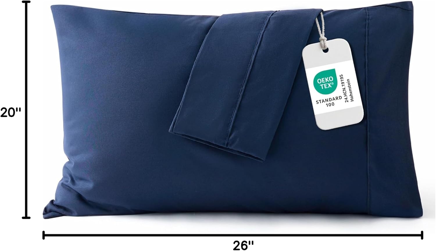image:imageBedsure Queen Pillow Cases Set of 2 White Brushed Microfiber Pillowcase 2 Pack Super Soft Pillowcase Pillow Shams Covers with Envelope Closure for Kids Wrinkle Fade Resistant 20x30 Inches03 Navy