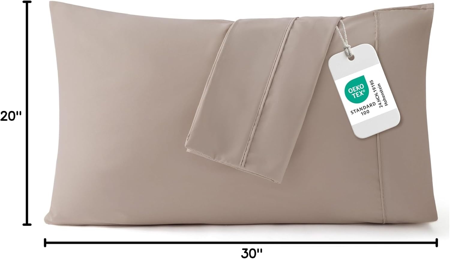 image:imageBedsure Queen Pillow Cases Set of 2 White Brushed Microfiber Pillowcase 2 Pack Super Soft Pillowcase Pillow Shams Covers with Envelope Closure for Kids Wrinkle Fade Resistant 20x30 Inches12 Light Khaki