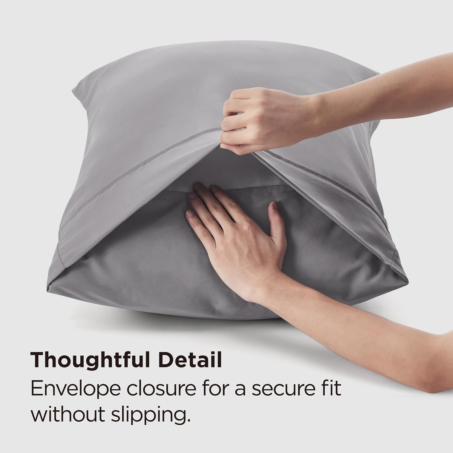 image:imageBedsure Queen Pillow Cases Set of 2 White Brushed Microfiber Pillowcase 2 Pack Super Soft Pillowcase Pillow Shams Covers with Envelope Closure for Kids Wrinkle Fade Resistant 20x30 Inches07 Light Grey