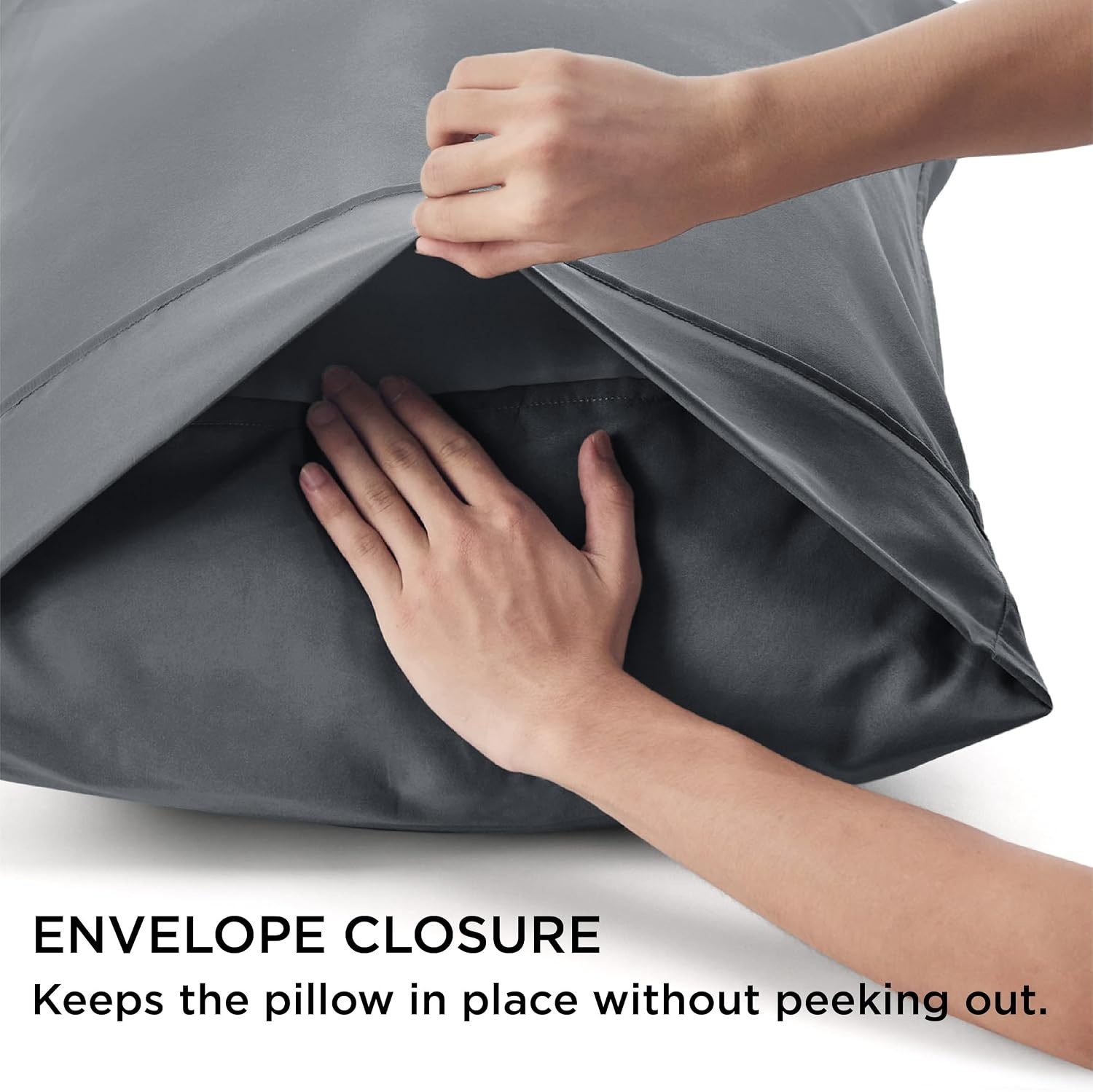 image:imageBedsure Queen Pillow Cases Set of 2 White Brushed Microfiber Pillowcase 2 Pack Super Soft Pillowcase Pillow Shams Covers with Envelope Closure for Kids Wrinkle Fade Resistant 20x30 Inches01 Dark Grey