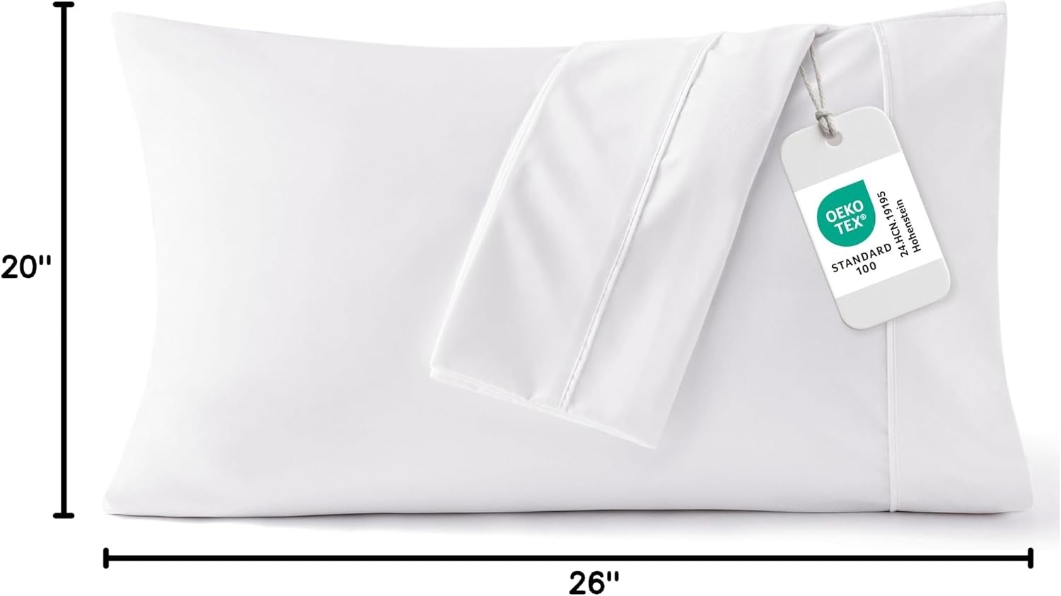 image:imageBedsure Queen Pillow Cases Set of 2 White Brushed Microfiber Pillowcase 2 Pack Super Soft Pillowcase Pillow Shams Covers with Envelope Closure for Kids Wrinkle Fade Resistant 20x30 Inches02 White