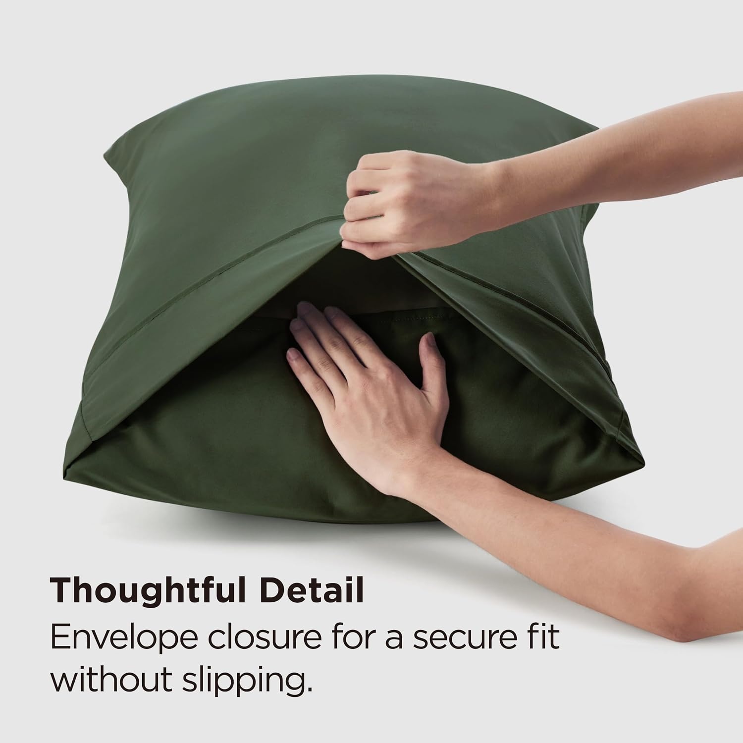 image:imageBedsure Queen Pillow Cases Set of 2 White Brushed Microfiber Pillowcase 2 Pack Super Soft Pillowcase Pillow Shams Covers with Envelope Closure for Kids Wrinkle Fade Resistant 20x30 Inches16 Olive Green