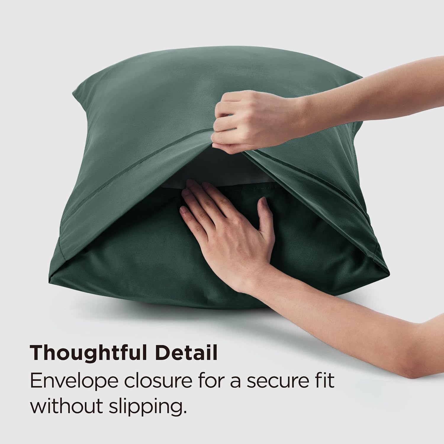 image:imageBedsure Queen Pillow Cases Set of 2 White Brushed Microfiber Pillowcase 2 Pack Super Soft Pillowcase Pillow Shams Covers with Envelope Closure for Kids Wrinkle Fade Resistant 20x30 Inches13 Forest Green