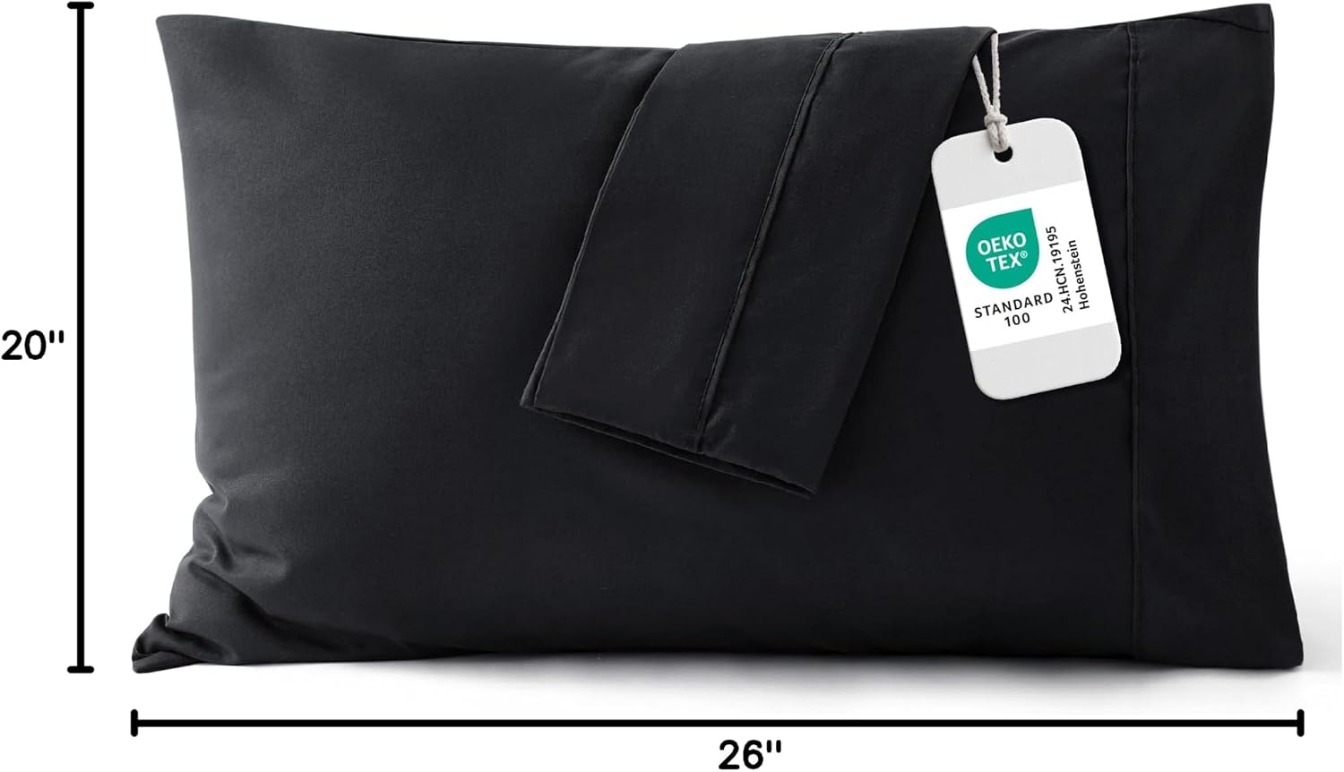 image:imageBedsure Queen Pillow Cases Set of 2 White Brushed Microfiber Pillowcase 2 Pack Super Soft Pillowcase Pillow Shams Covers with Envelope Closure for Kids Wrinkle Fade Resistant 20x30 Inches05 Black
