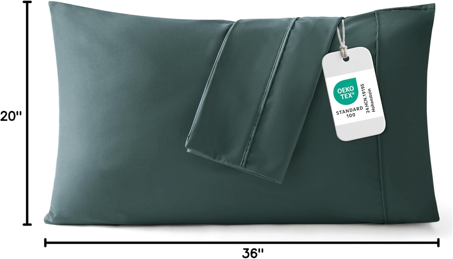 image:imageBedsure Queen Pillow Cases Set of 2 White Brushed Microfiber Pillowcase 2 Pack Super Soft Pillowcase Pillow Shams Covers with Envelope Closure for Kids Wrinkle Fade Resistant 20x30 Inches13 Forest Green