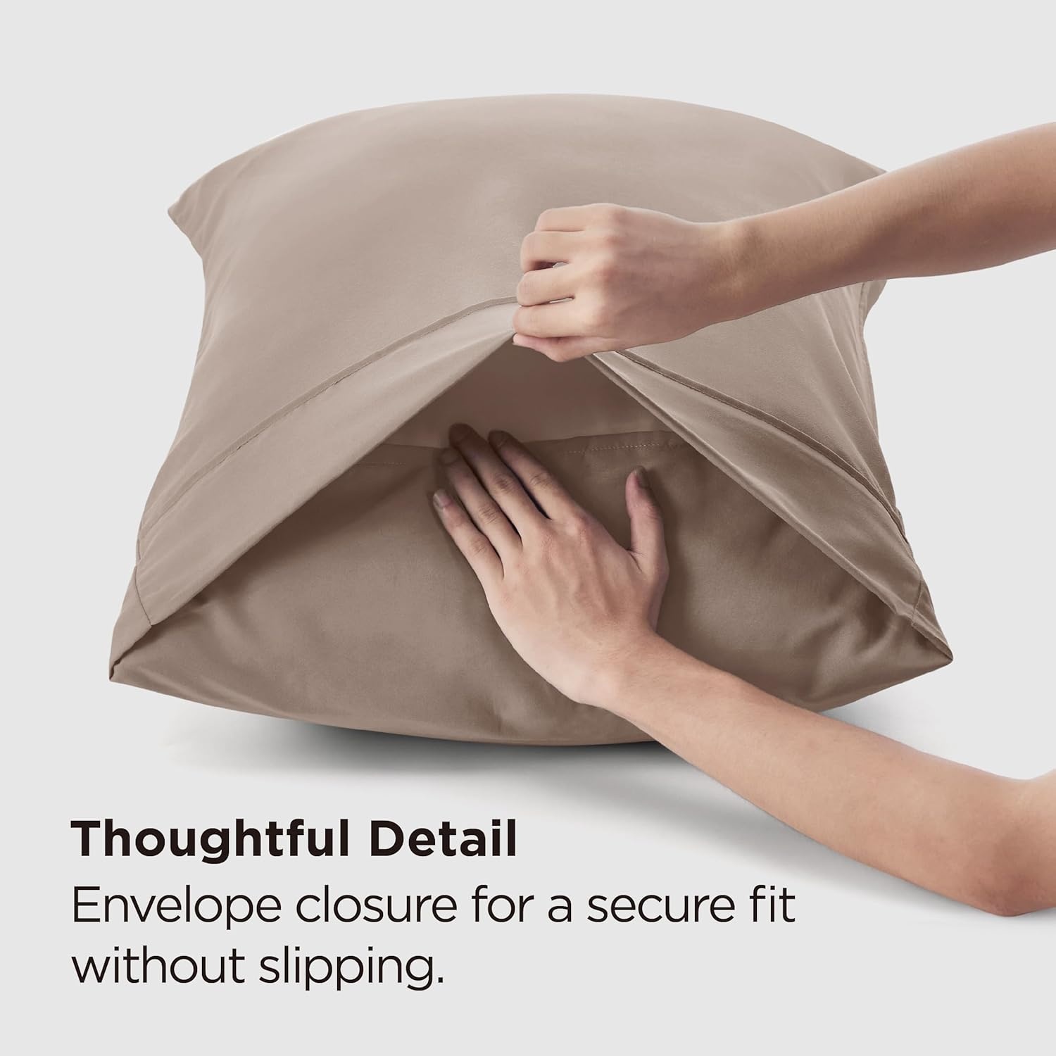image:imageBedsure Queen Pillow Cases Set of 2 White Brushed Microfiber Pillowcase 2 Pack Super Soft Pillowcase Pillow Shams Covers with Envelope Closure for Kids Wrinkle Fade Resistant 20x30 Inches12 Light Khaki