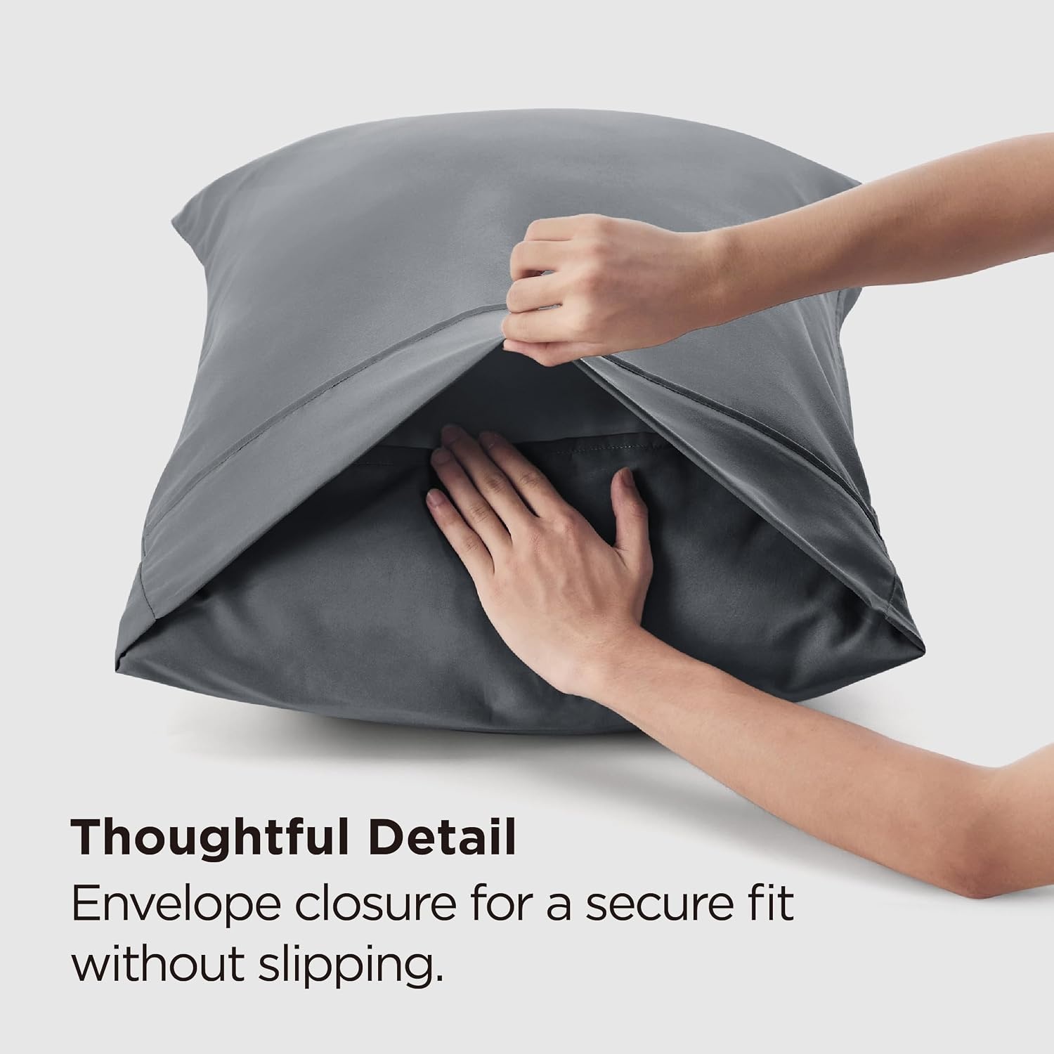 image:imageBedsure Queen Pillow Cases Set of 2 White Brushed Microfiber Pillowcase 2 Pack Super Soft Pillowcase Pillow Shams Covers with Envelope Closure for Kids Wrinkle Fade Resistant 20x30 Inches01 Dark Grey