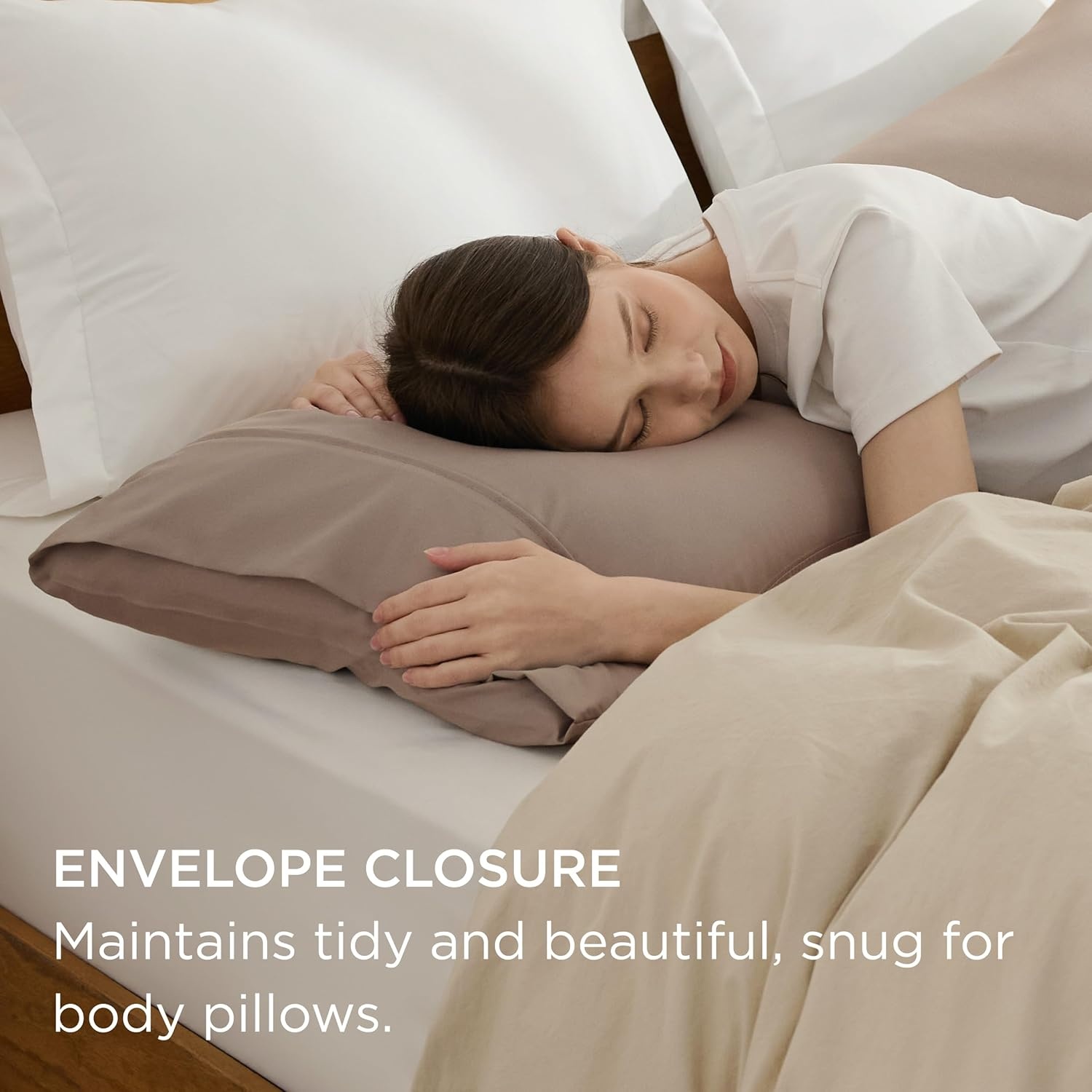 image:imageBedsure Queen Pillow Cases Set of 2 White Brushed Microfiber Pillowcase 2 Pack Super Soft Pillowcase Pillow Shams Covers with Envelope Closure for Kids Wrinkle Fade Resistant 20x30 Inches12 Light Khaki
