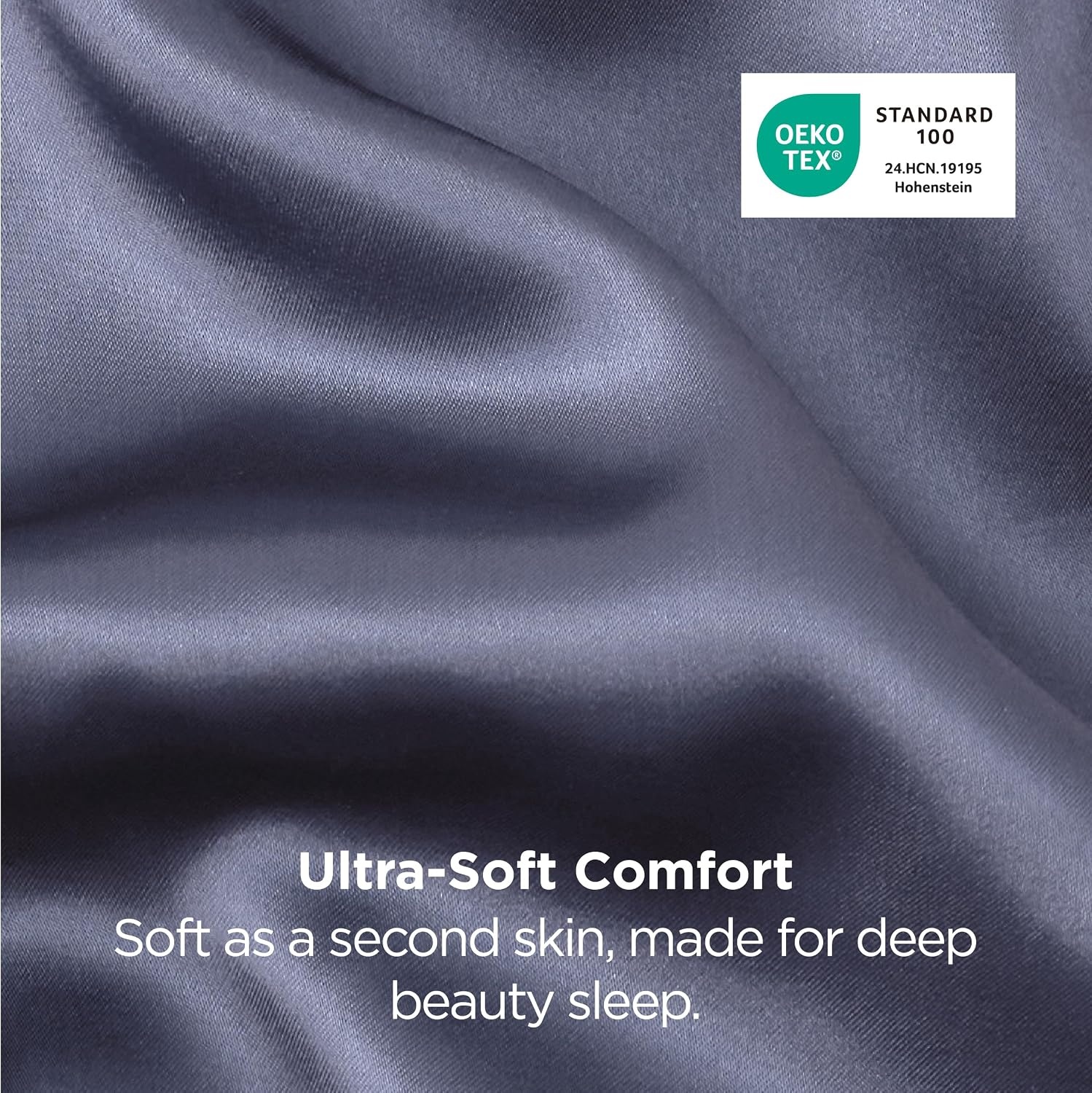 image:imageBedsure Satin Pillowcase Standard Set of 2 Silky Pillow Cases White Similar to Silk Pillow Cases Decorative Covers Room Decor Gifts for Women Men Envelope Closure For Hair Skin 20 x 2629 Blue Granite