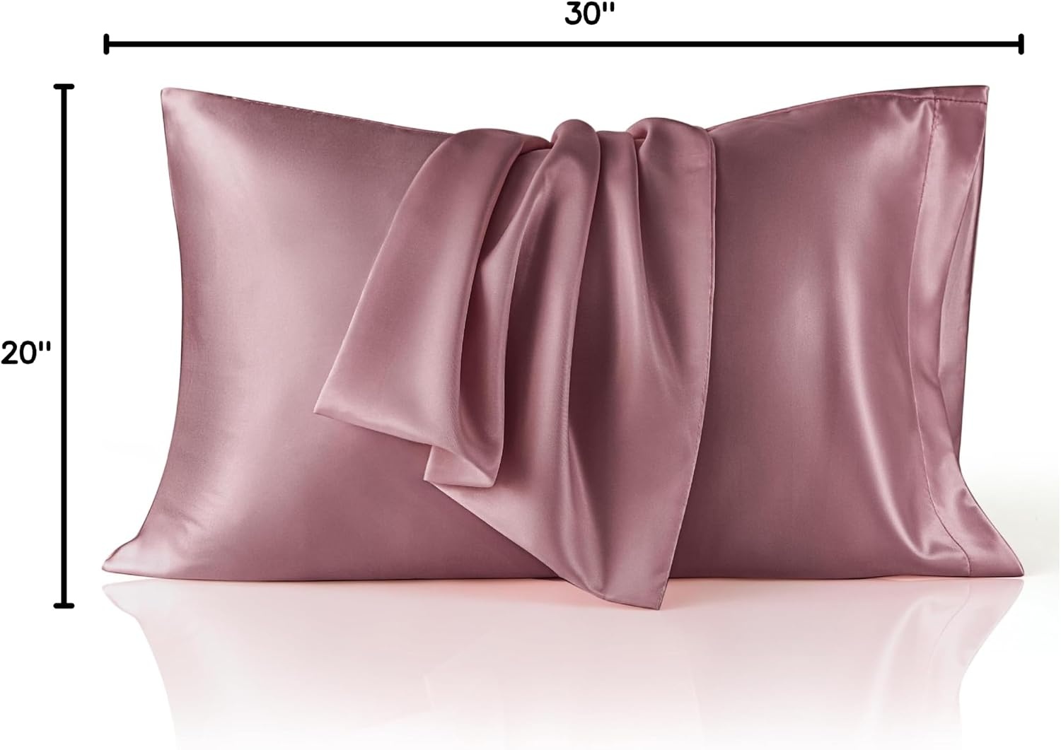 image:imageBedsure Satin Pillowcase Standard Set of 2 Silky Pillow Cases White Similar to Silk Pillow Cases Decorative Covers Room Decor Gifts for Women Men Envelope Closure For Hair Skin 20 x 2612 Nostalgia Rose