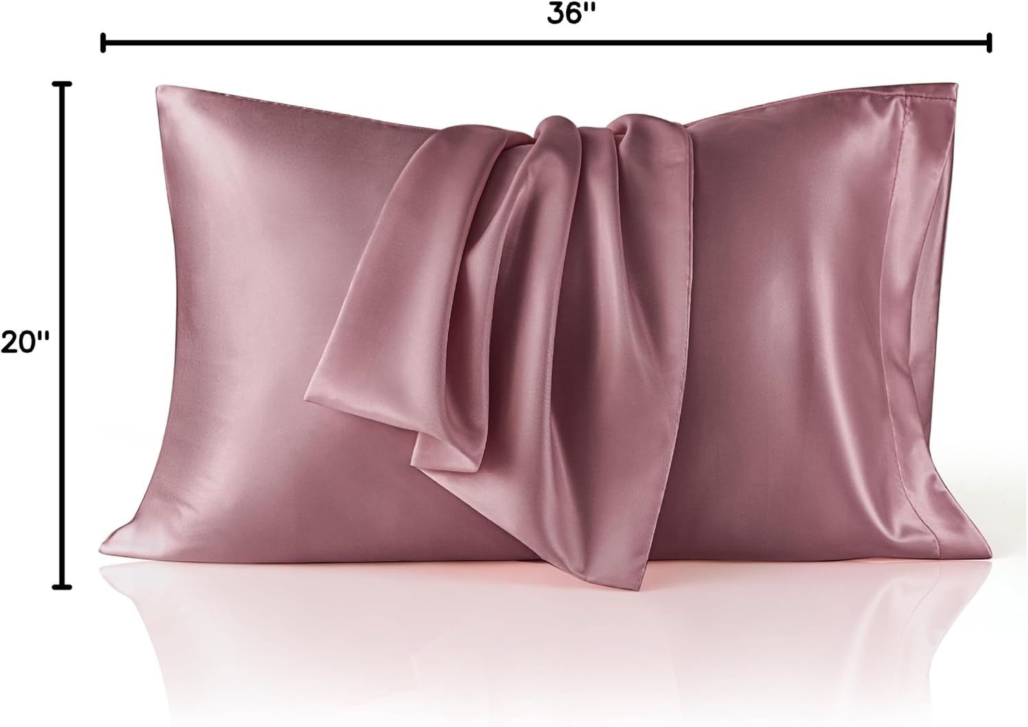 image:imageBedsure Satin Pillowcase Standard Set of 2 Silky Pillow Cases White Similar to Silk Pillow Cases Decorative Covers Room Decor Gifts for Women Men Envelope Closure For Hair Skin 20 x 2612 Nostalgia Rose