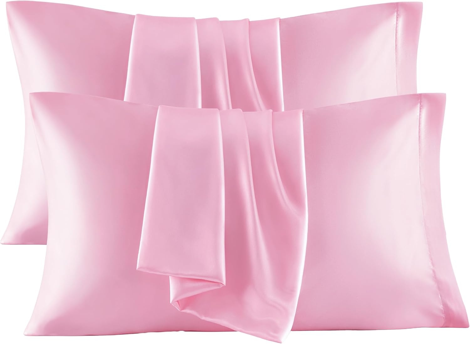 image:imageBedsure Satin Pillowcase Standard Set of 2 Silky Pillow Cases White Similar to Silk Pillow Cases Decorative Covers Room Decor Gifts for Women Men Envelope Closure For Hair Skin 20 x 2610 Pink