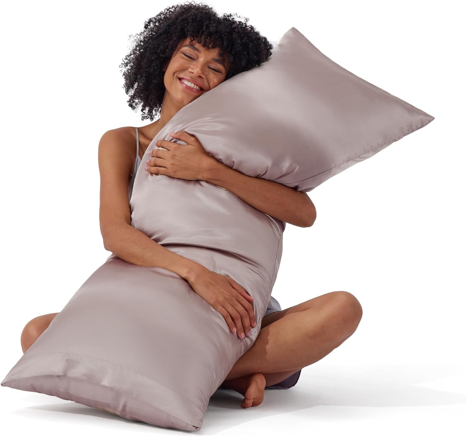 image:imageBedsure Satin Pillowcase Standard Set of 2 Silky Pillow Cases White Similar to Silk Pillow Cases Decorative Covers Room Decor Gifts for Women Men Envelope Closure For Hair Skin 20 x 2625 Dusty Rose