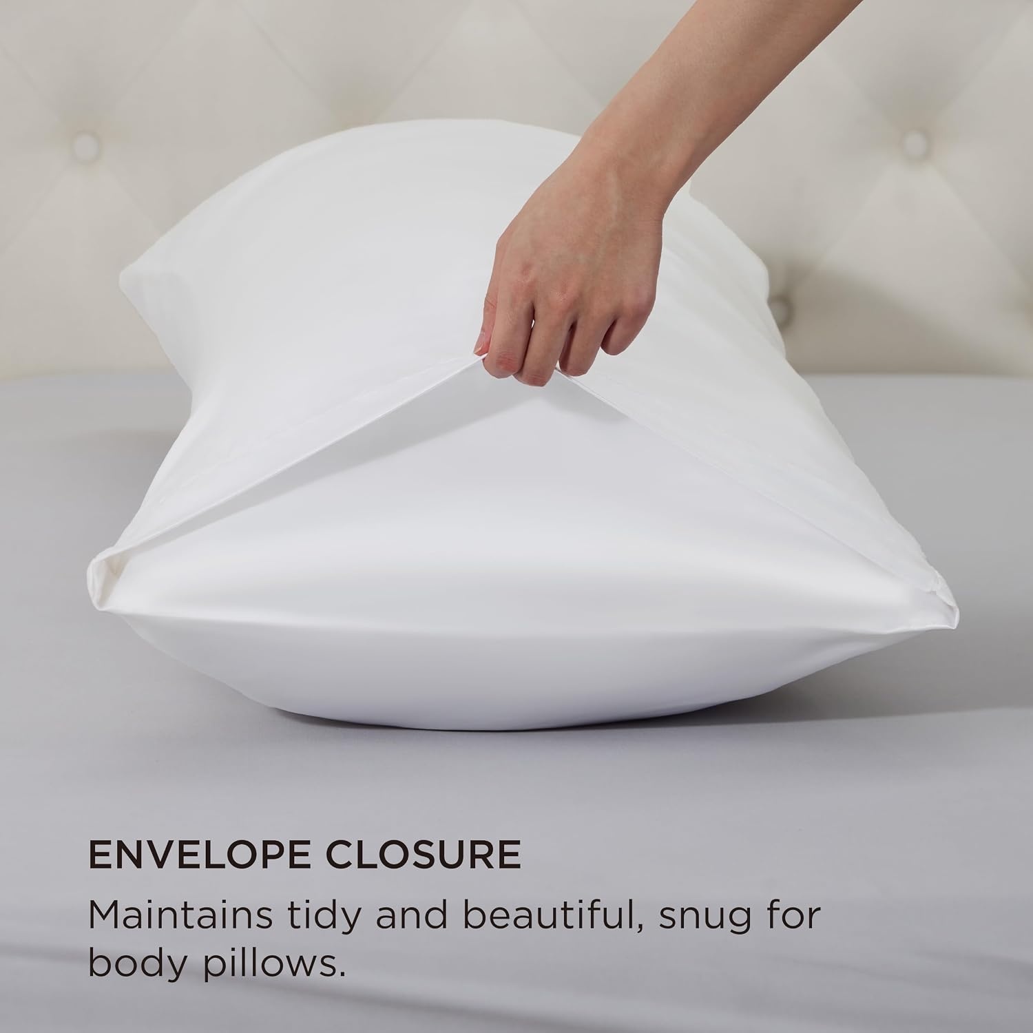 image:imageBedsure Satin Pillowcase Standard Set of 2 Silky Pillow Cases White Similar to Silk Pillow Cases Decorative Covers Room Decor Gifts for Women Men Envelope Closure For Hair Skin 20 x 2602 Pure White