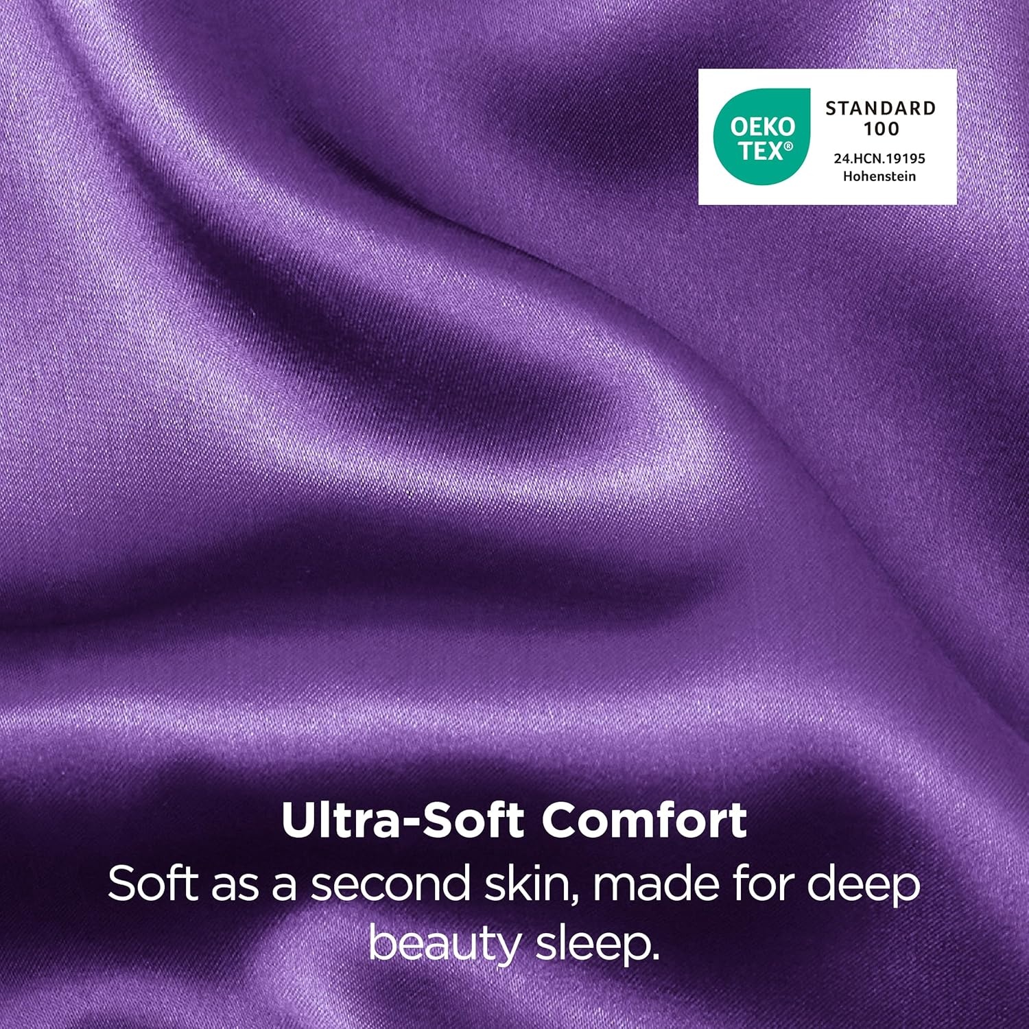 image:imageBedsure Satin Pillowcase Standard Set of 2 Silky Pillow Cases White Similar to Silk Pillow Cases Decorative Covers Room Decor Gifts for Women Men Envelope Closure For Hair Skin 20 x 2616 Purple