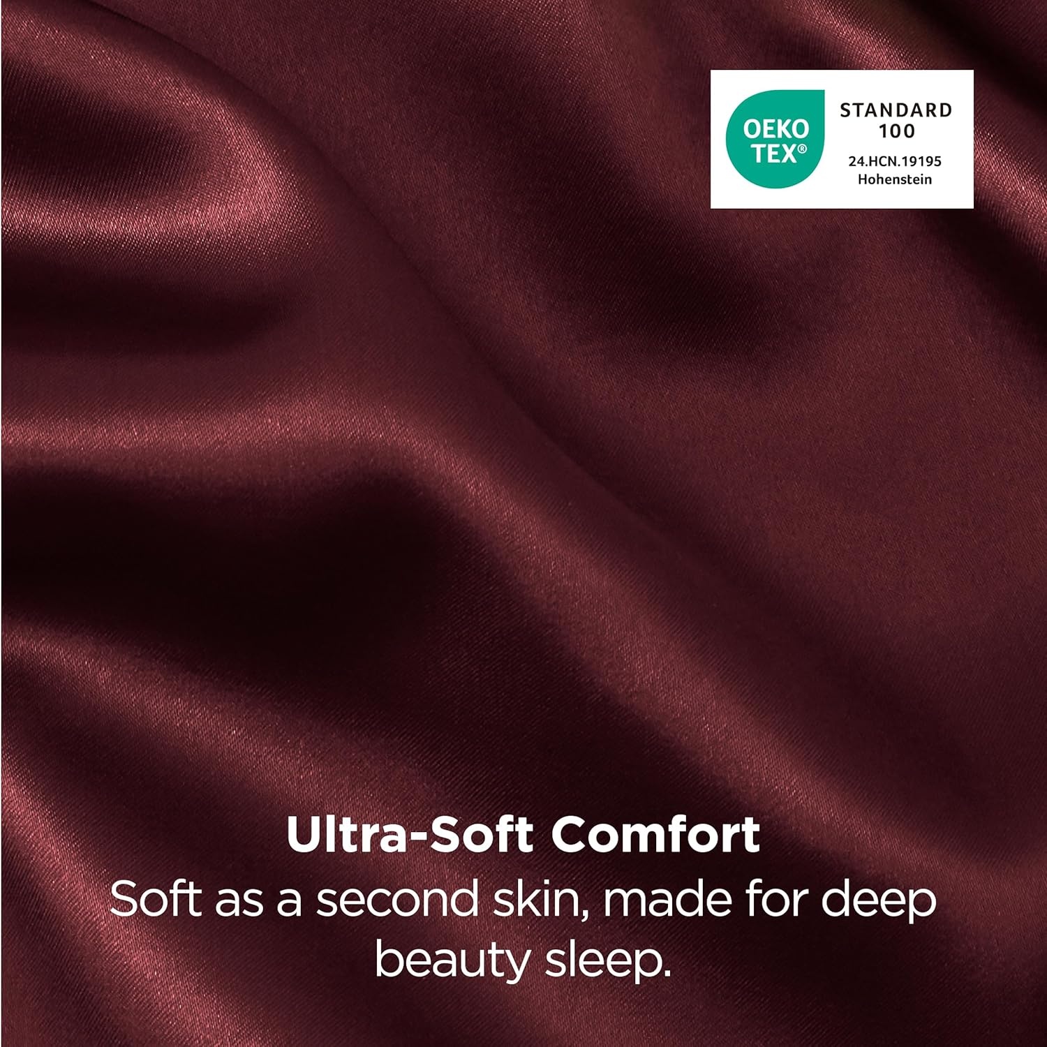 image:imageBedsure Satin Pillowcase Standard Set of 2 Silky Pillow Cases White Similar to Silk Pillow Cases Decorative Covers Room Decor Gifts for Women Men Envelope Closure For Hair Skin 20 x 2618 Burgundy