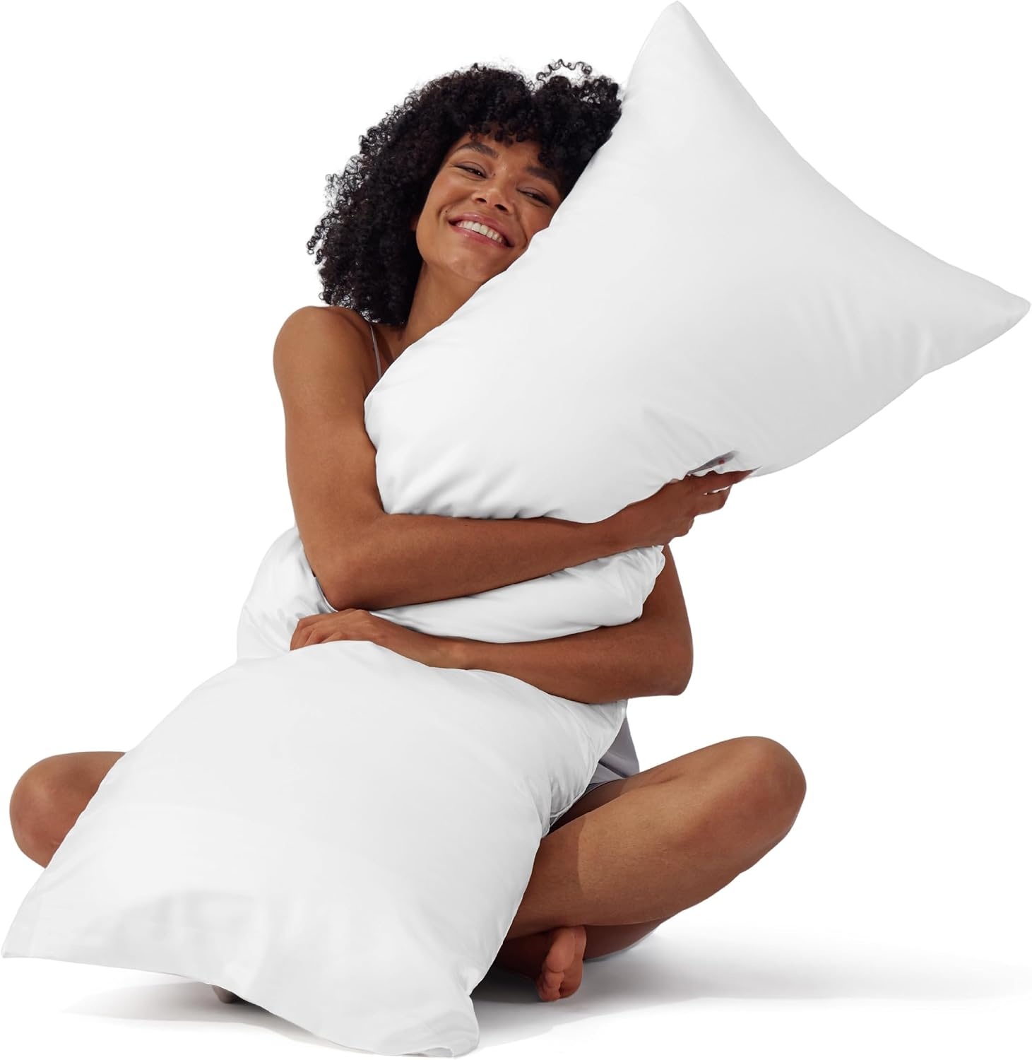 image:imageBedsure Satin Pillowcase Standard Set of 2 Silky Pillow Cases White Similar to Silk Pillow Cases Decorative Covers Room Decor Gifts for Women Men Envelope Closure For Hair Skin 20 x 2602 Pure White