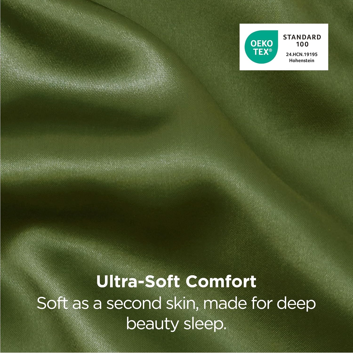 image:imageBedsure Satin Pillowcase Standard Set of 2 Silky Pillow Cases White Similar to Silk Pillow Cases Decorative Covers Room Decor Gifts for Women Men Envelope Closure For Hair Skin 20 x 2626 Moss