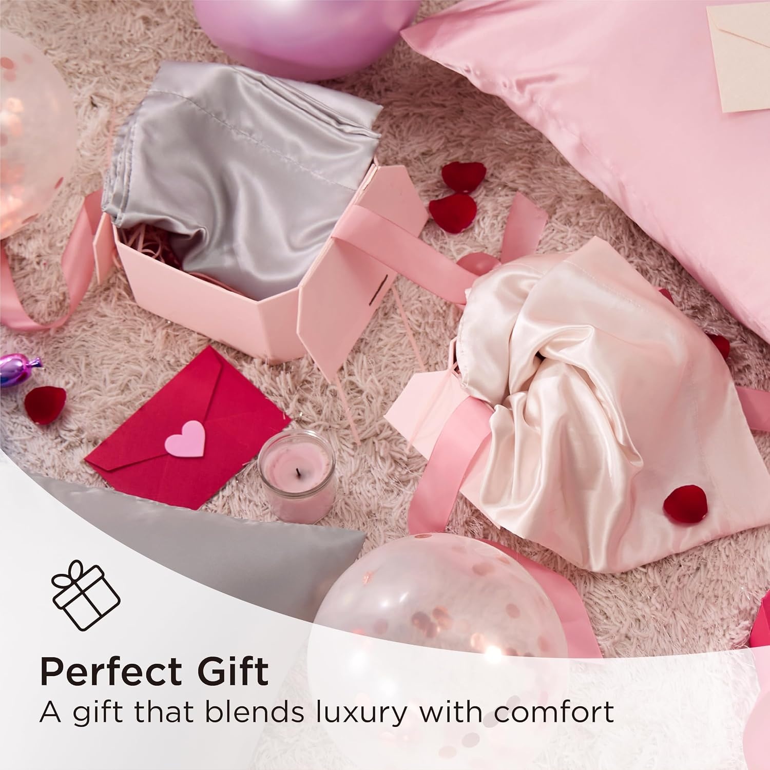image:imageBedsure Satin Pillowcase Standard Set of 2 Silky Pillow Cases White Similar to Silk Pillow Cases Decorative Covers Room Decor Gifts for Women Men Envelope Closure For Hair Skin 20 x 2610 Pink