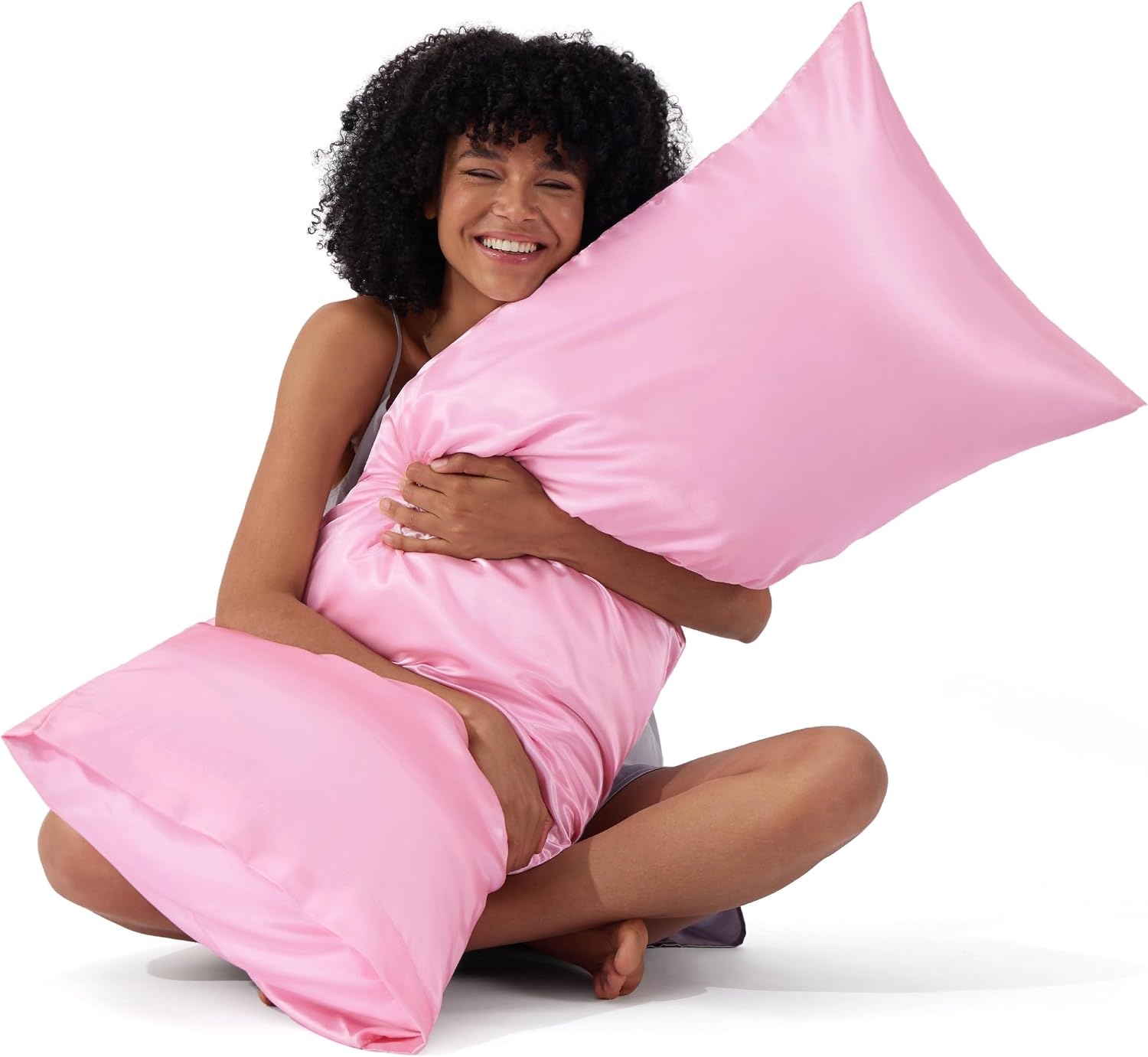 image:imageBedsure Satin Pillowcase Standard Set of 2 Silky Pillow Cases White Similar to Silk Pillow Cases Decorative Covers Room Decor Gifts for Women Men Envelope Closure For Hair Skin 20 x 2610 Pink