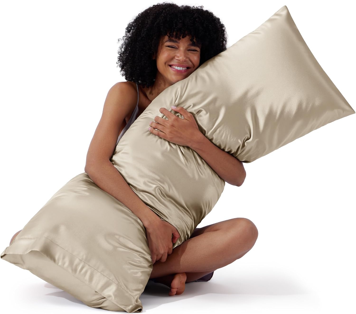 image:imageBedsure Satin Pillowcase Standard Set of 2 Silky Pillow Cases White Similar to Silk Pillow Cases Decorative Covers Room Decor Gifts for Women Men Envelope Closure For Hair Skin 20 x 2615 Khaki