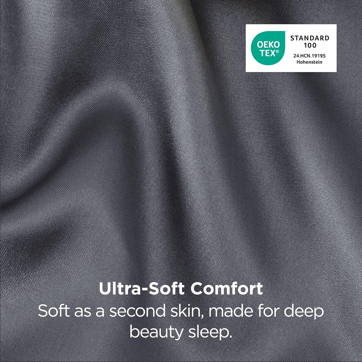 image:imageBedsure Satin Pillowcase Standard Set of 2 Silky Pillow Cases White Similar to Silk Pillow Cases Decorative Covers Room Decor Gifts for Women Men Envelope Closure For Hair Skin 20 x 2628 Space Grey