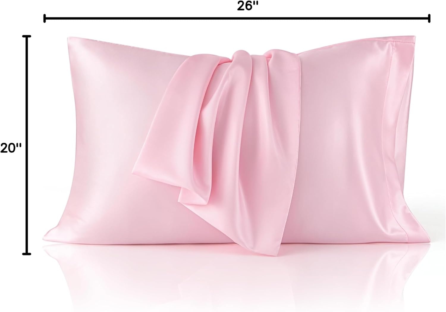 image:imageBedsure Satin Pillowcase Standard Set of 2 Silky Pillow Cases White Similar to Silk Pillow Cases Decorative Covers Room Decor Gifts for Women Men Envelope Closure For Hair Skin 20 x 2610 Pink